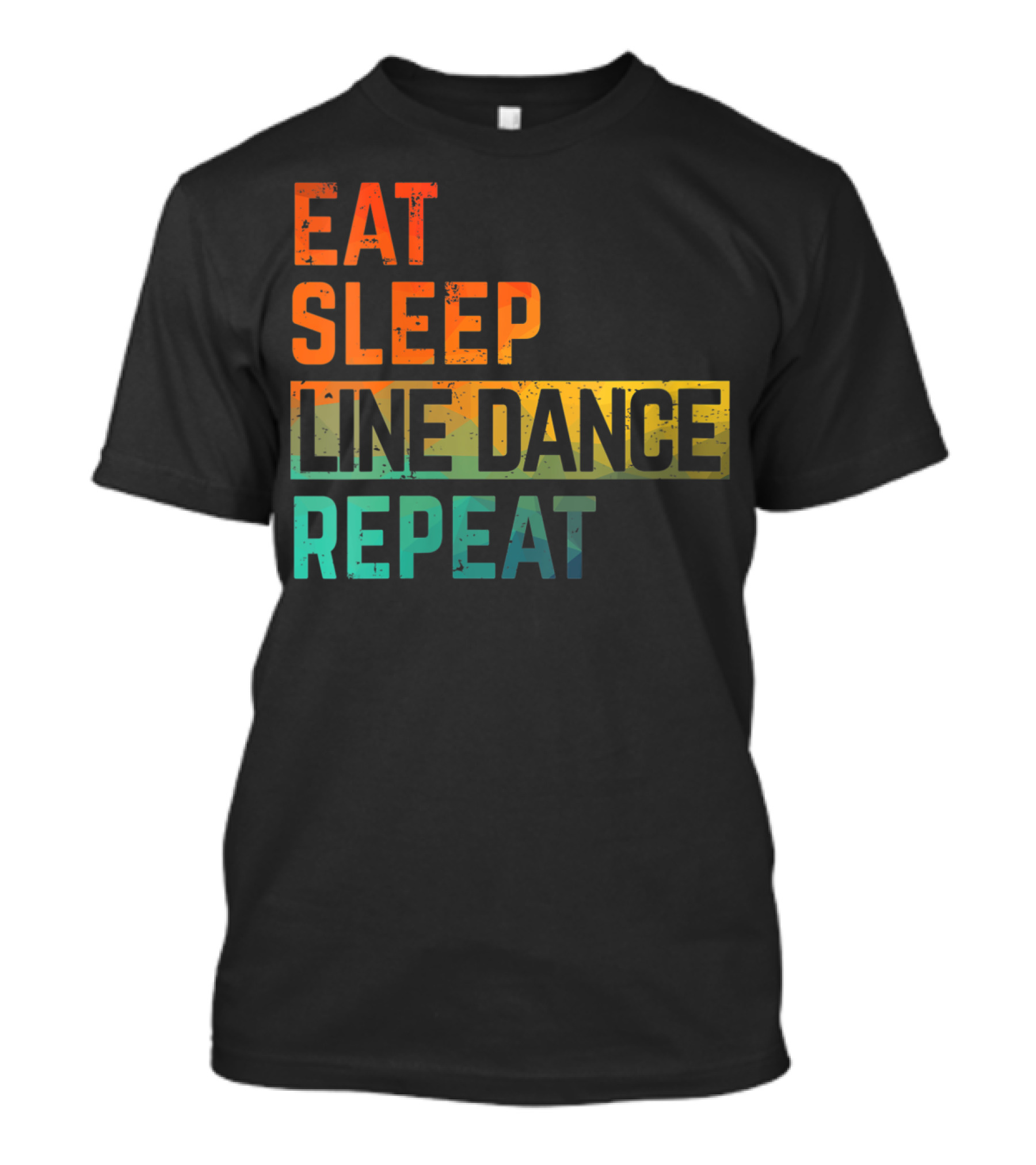 Eat Sleep Line Dance Repeat Watercolor T-Shirt