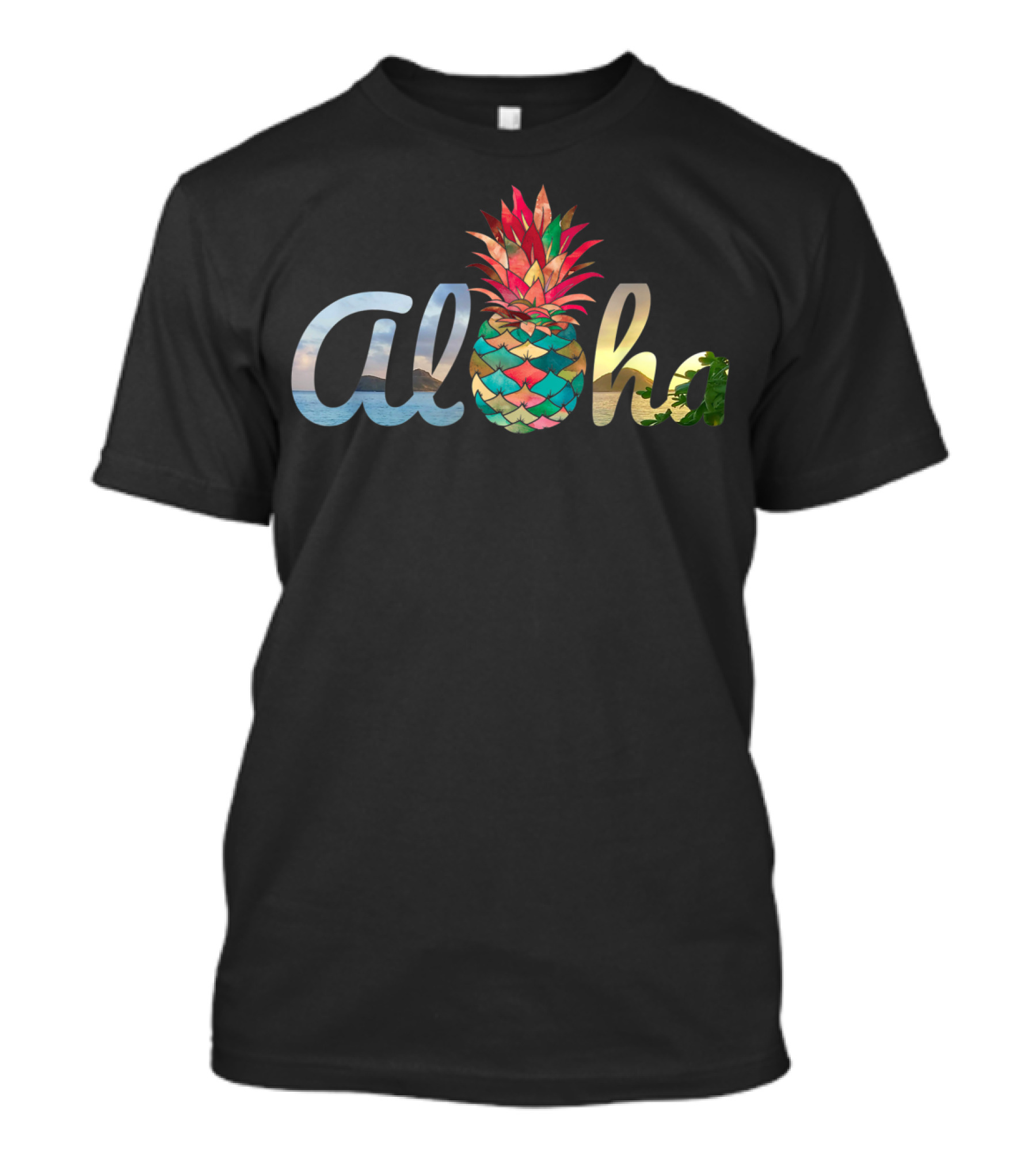Aloha Hawaii Pineapple Coral Mermaid T-Shirt