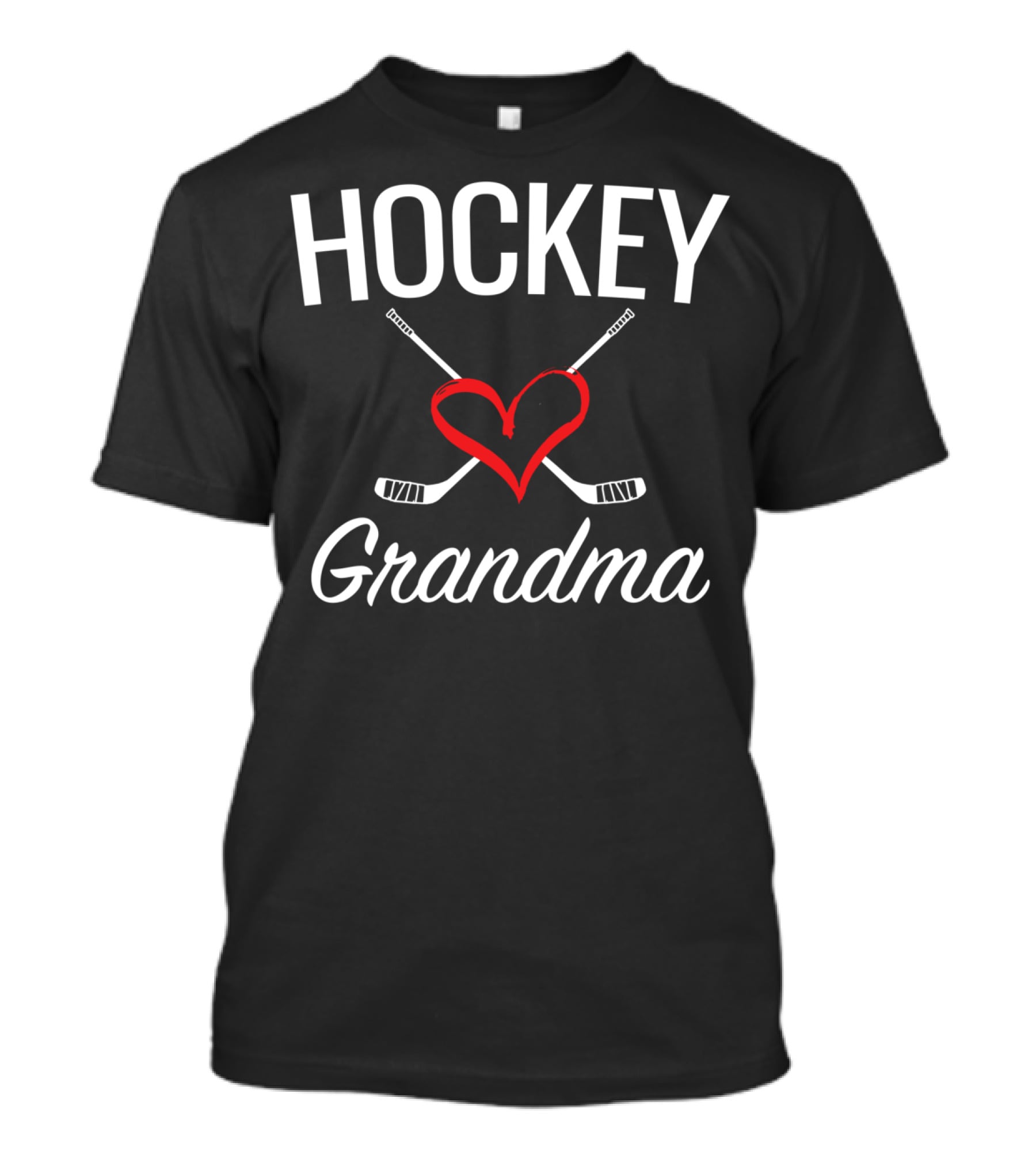 Hockey Grandma Heart And Hockey Sticks T-Shirt