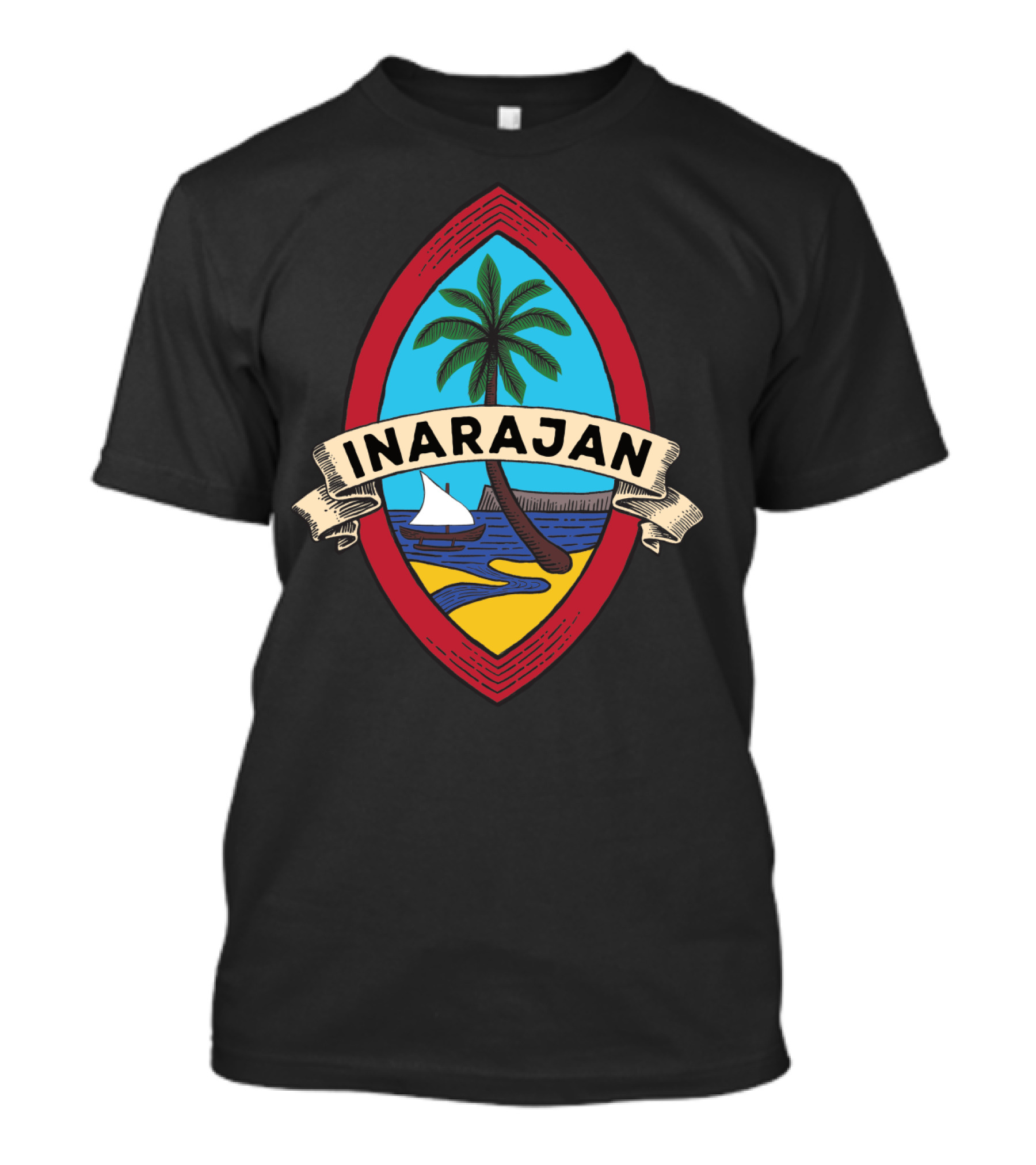 Guam Seal Inarajan Palm Tree Beach Boat Scenic Classic T-Shirt