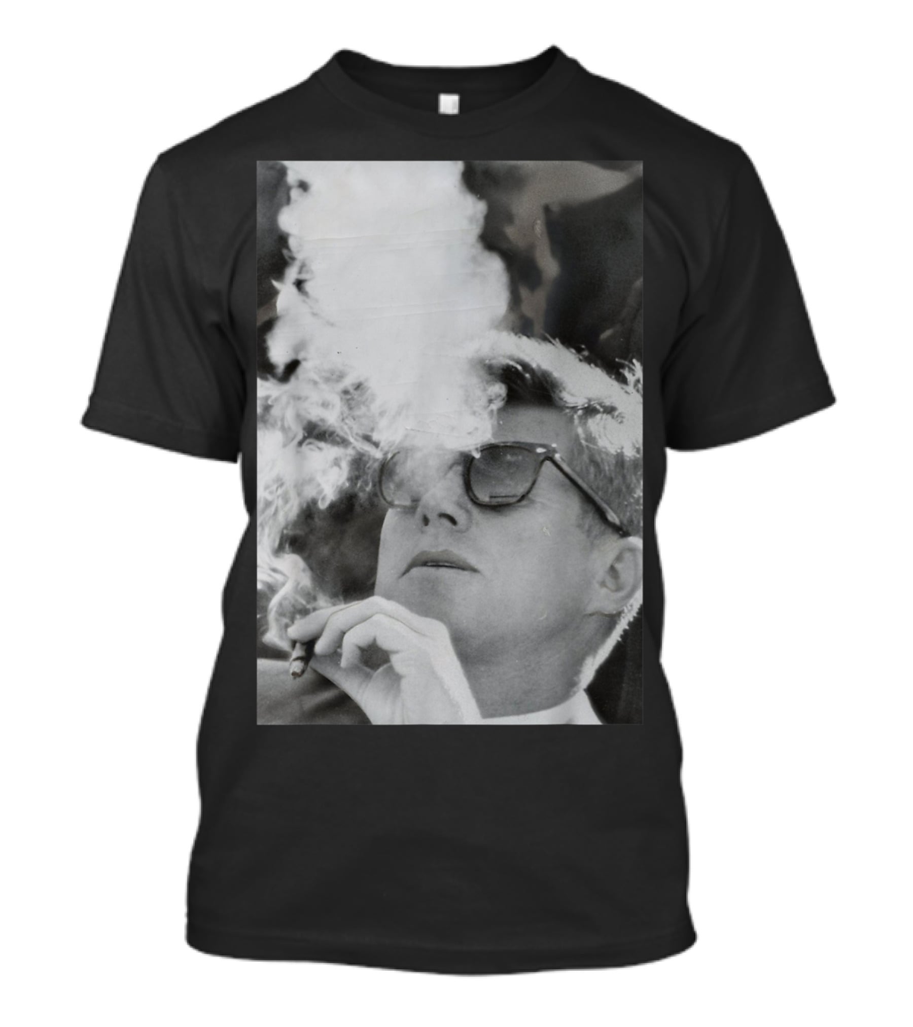 JFK Smoking With Shades John Kennedy Iconic Cigar Image T-Shirt