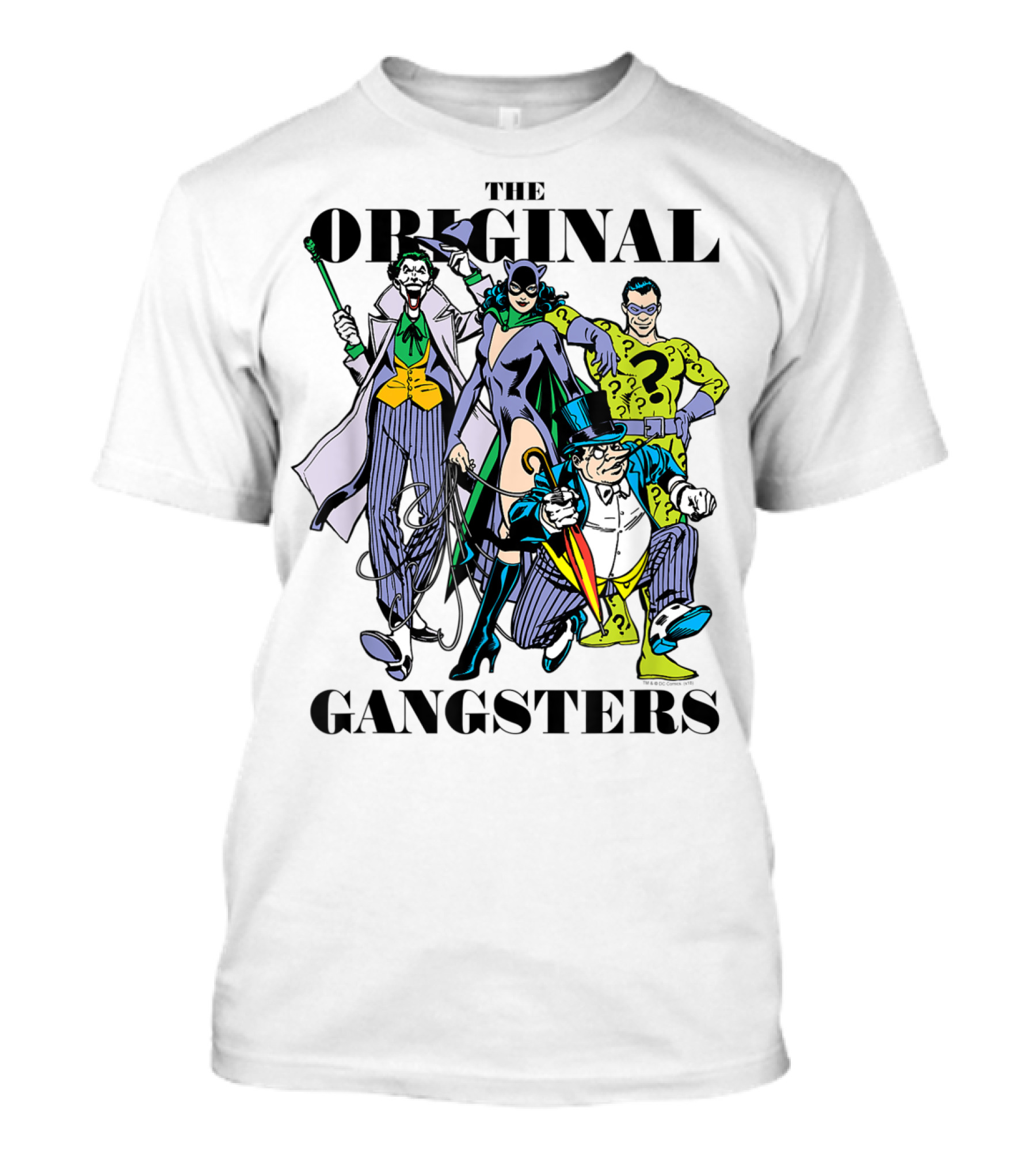The Original Gangsters Batman Villains Joker Catwoman Riddler Penguin T-Shirt