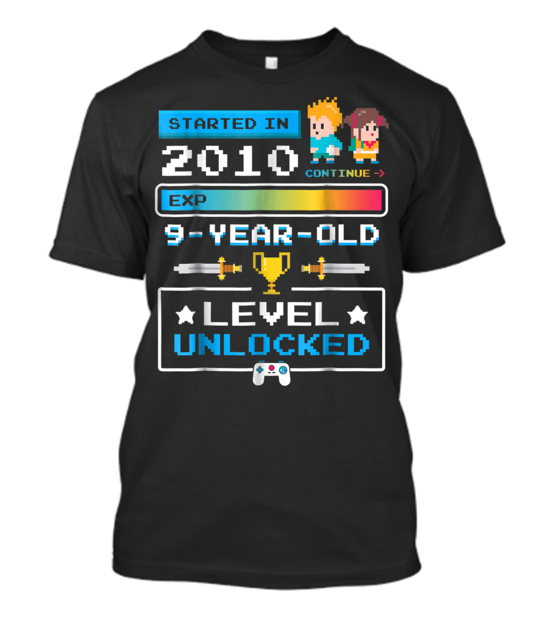 Started In 2010 9 Year Old Level Unlocked Gamer EXP Trophy T-Shirt