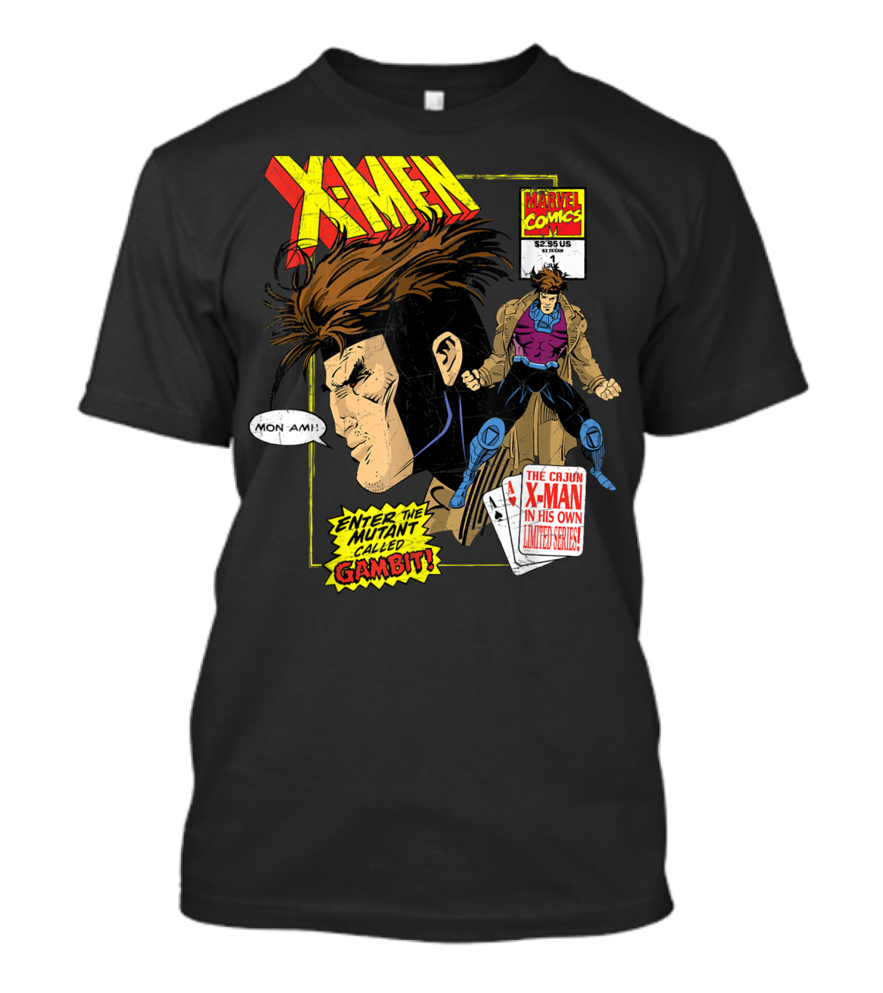 Marvel X-Men Comics Enter The Mutant Gambit Cajun Remy LeBeau Mon Ami T-Shirt