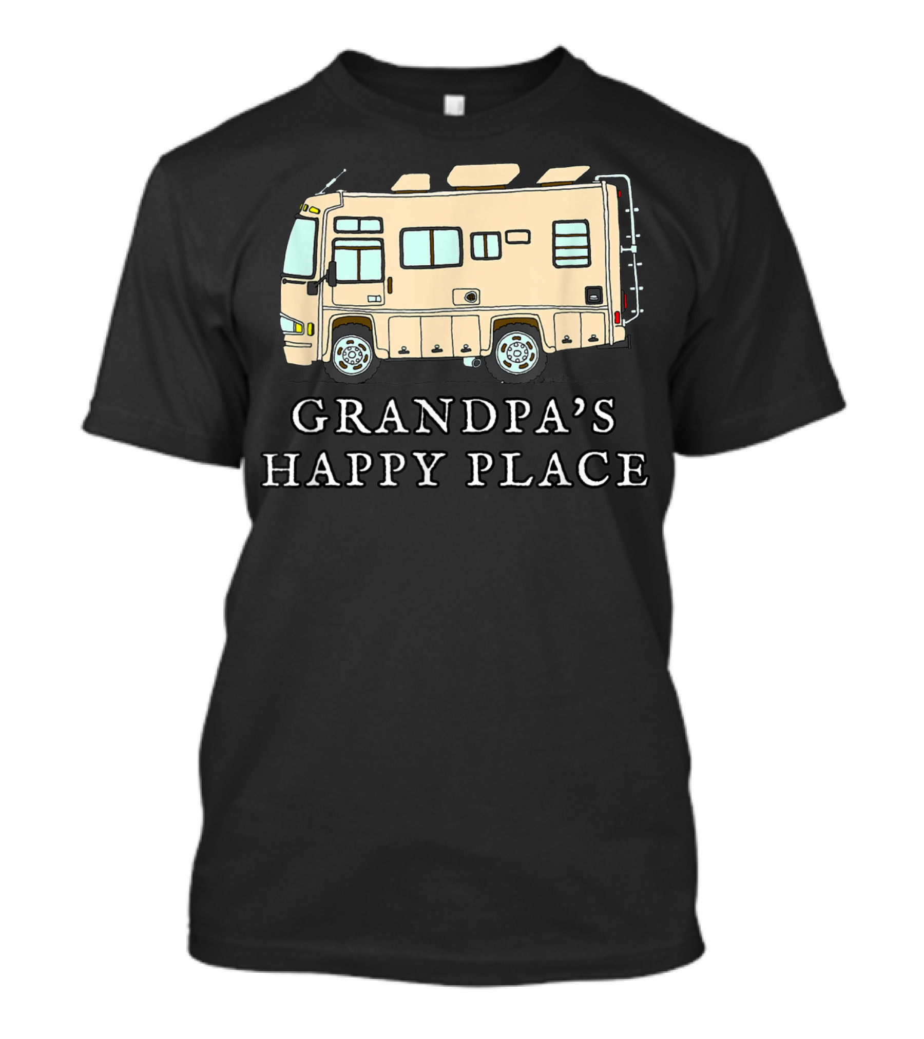 RV Grandpa's Happy Place Motorhome Adventure T-Shirt