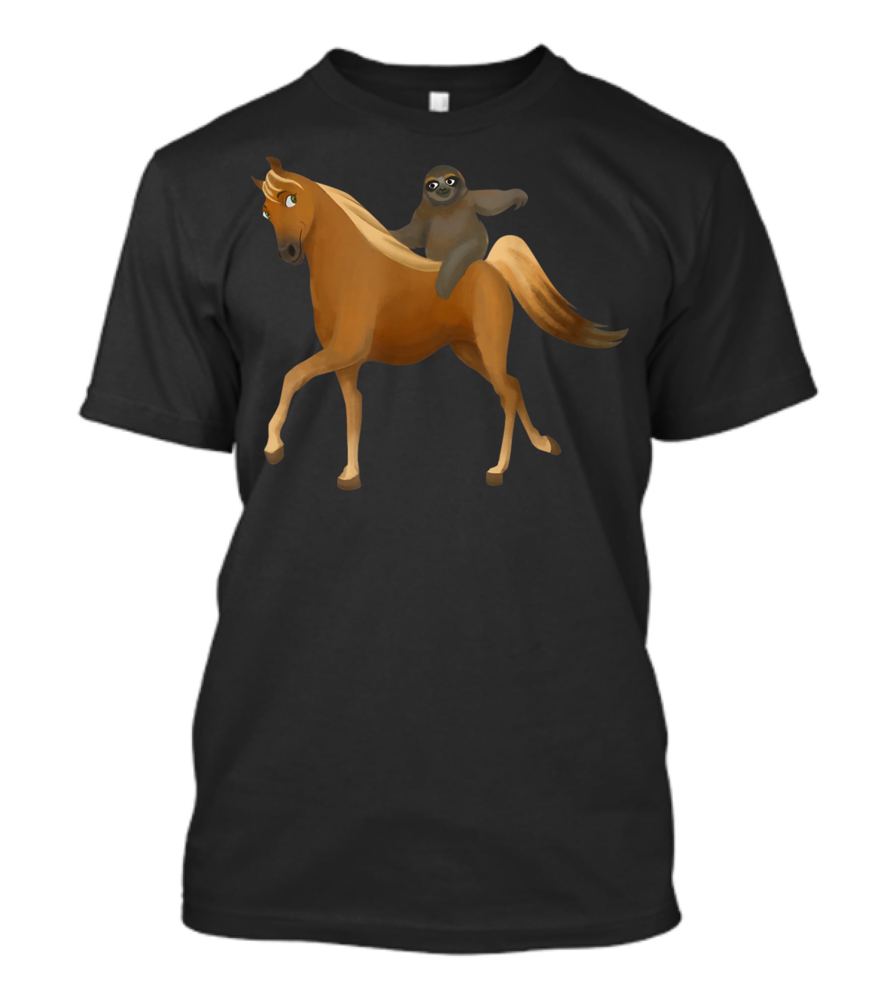 Funny Sloth Riding Horse Pony T-Shirt