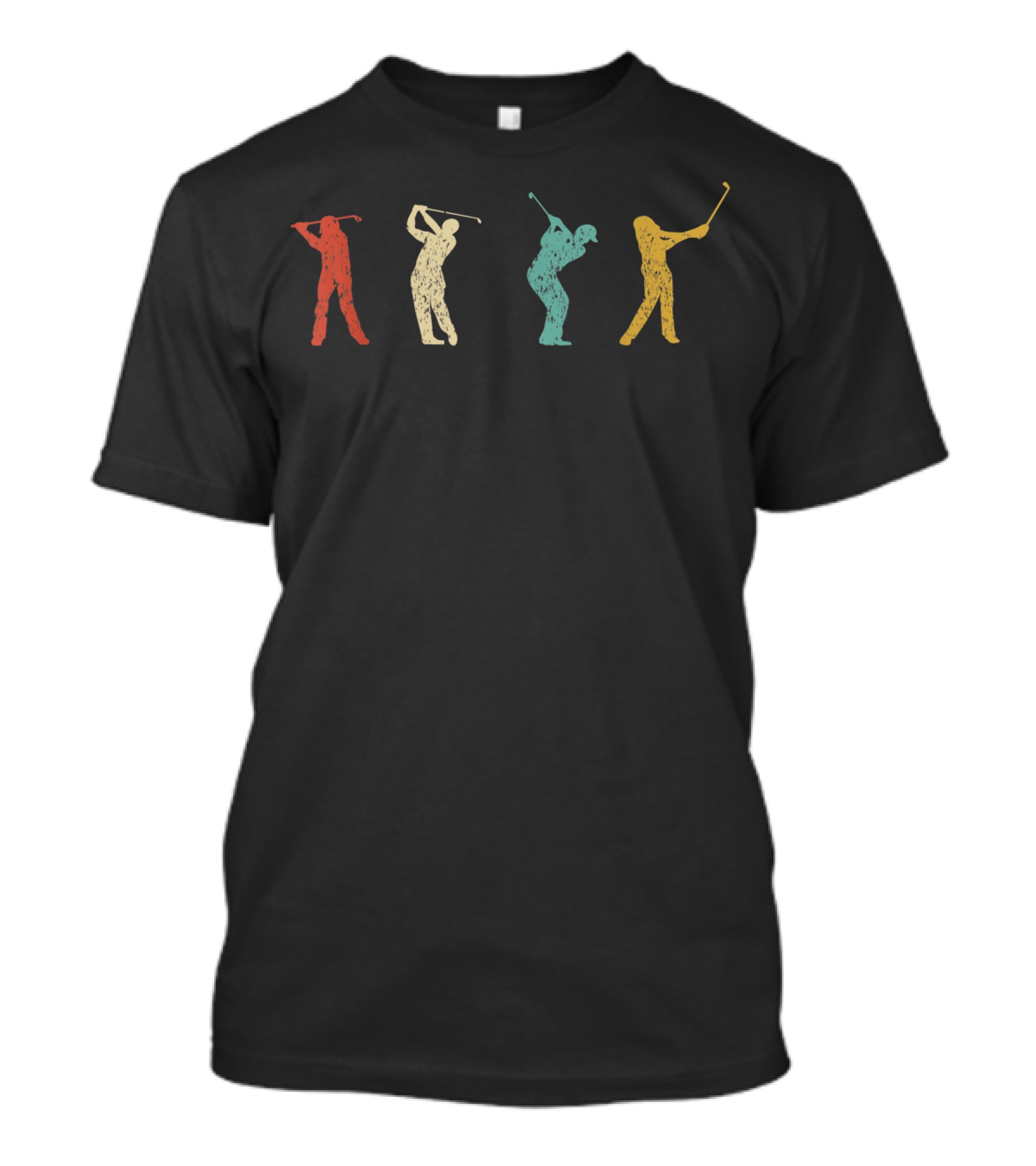 Classic Vintage Style Golf Swing Silhouette Golfer Icons T-Shirt
