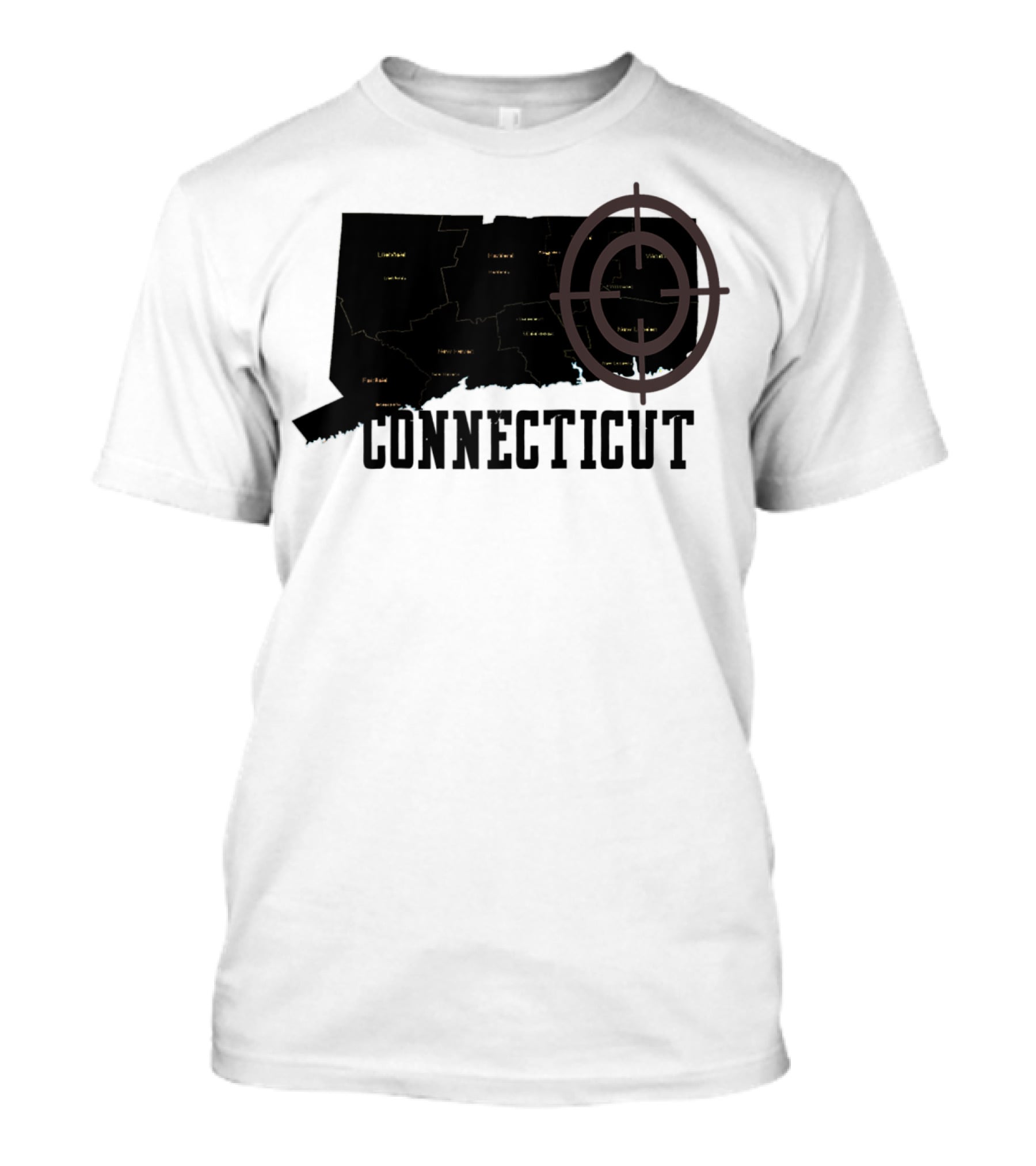 Connecticut Maps Vintage Style With Compass Overlay T-Shirt
