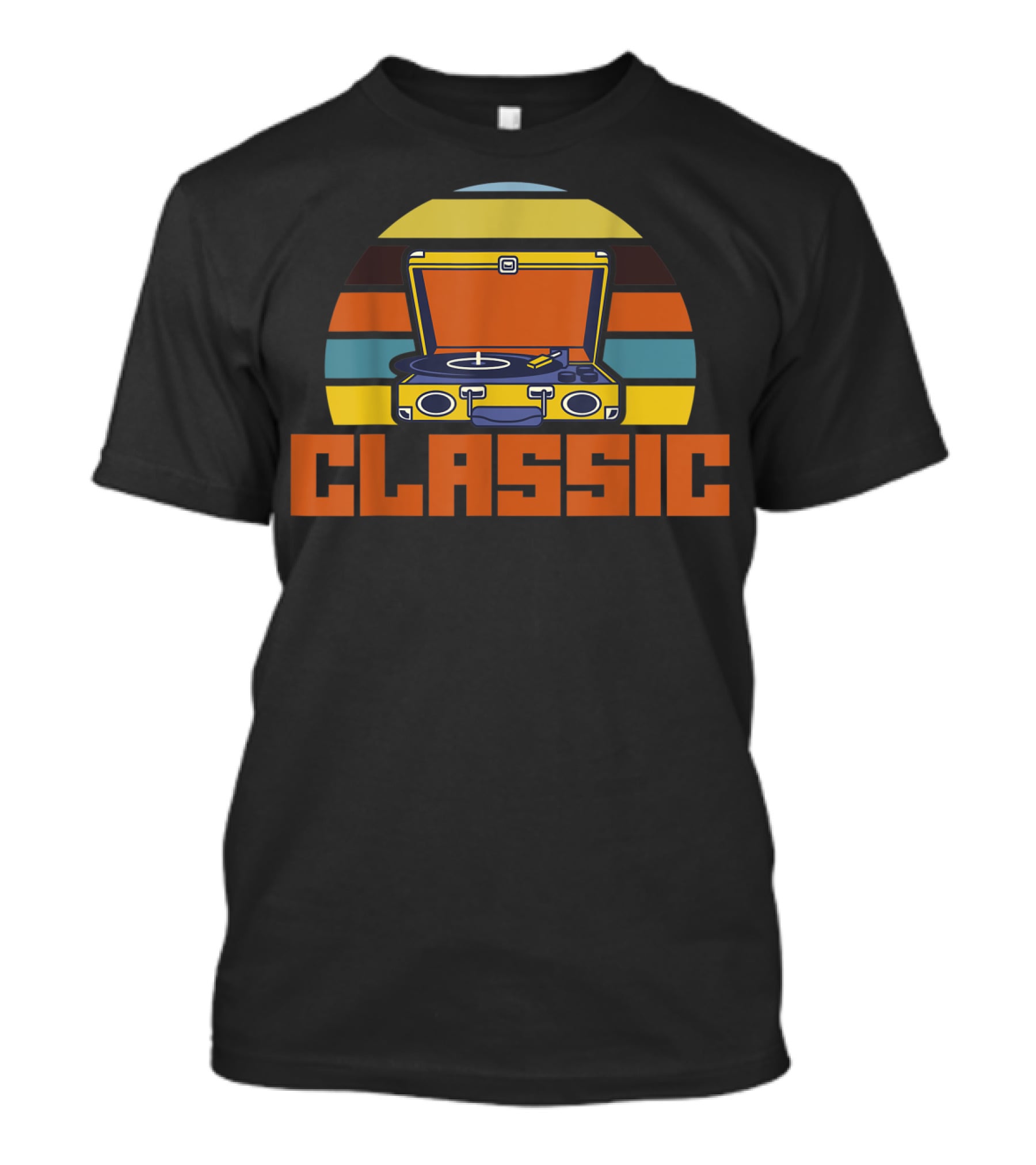 Classic Cool Turntable Vinyl Music Lifestyle Retro Strip T-Shirt