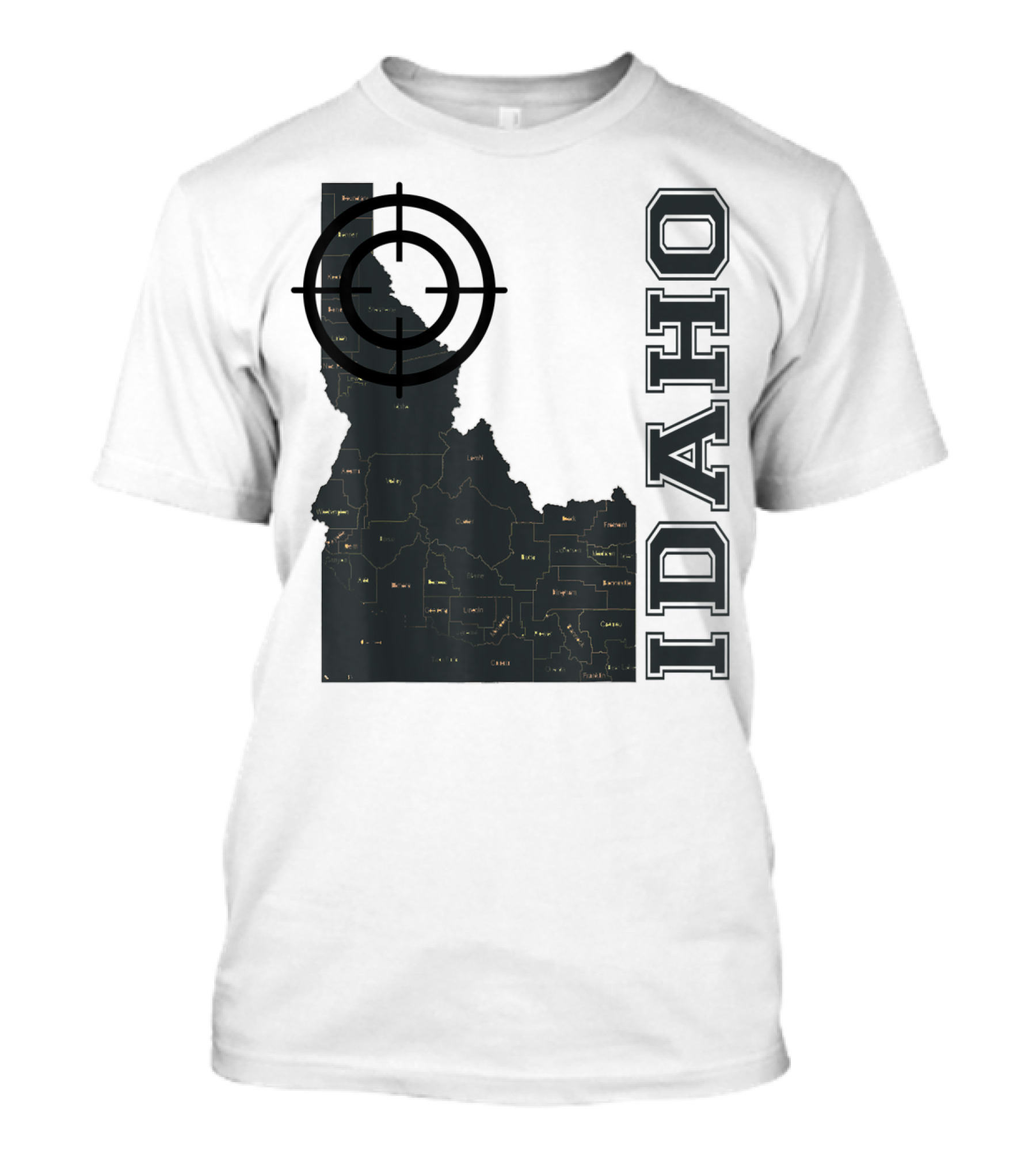 Idaho Maps Target Overlay Classic Vintage Fun T-Shirt