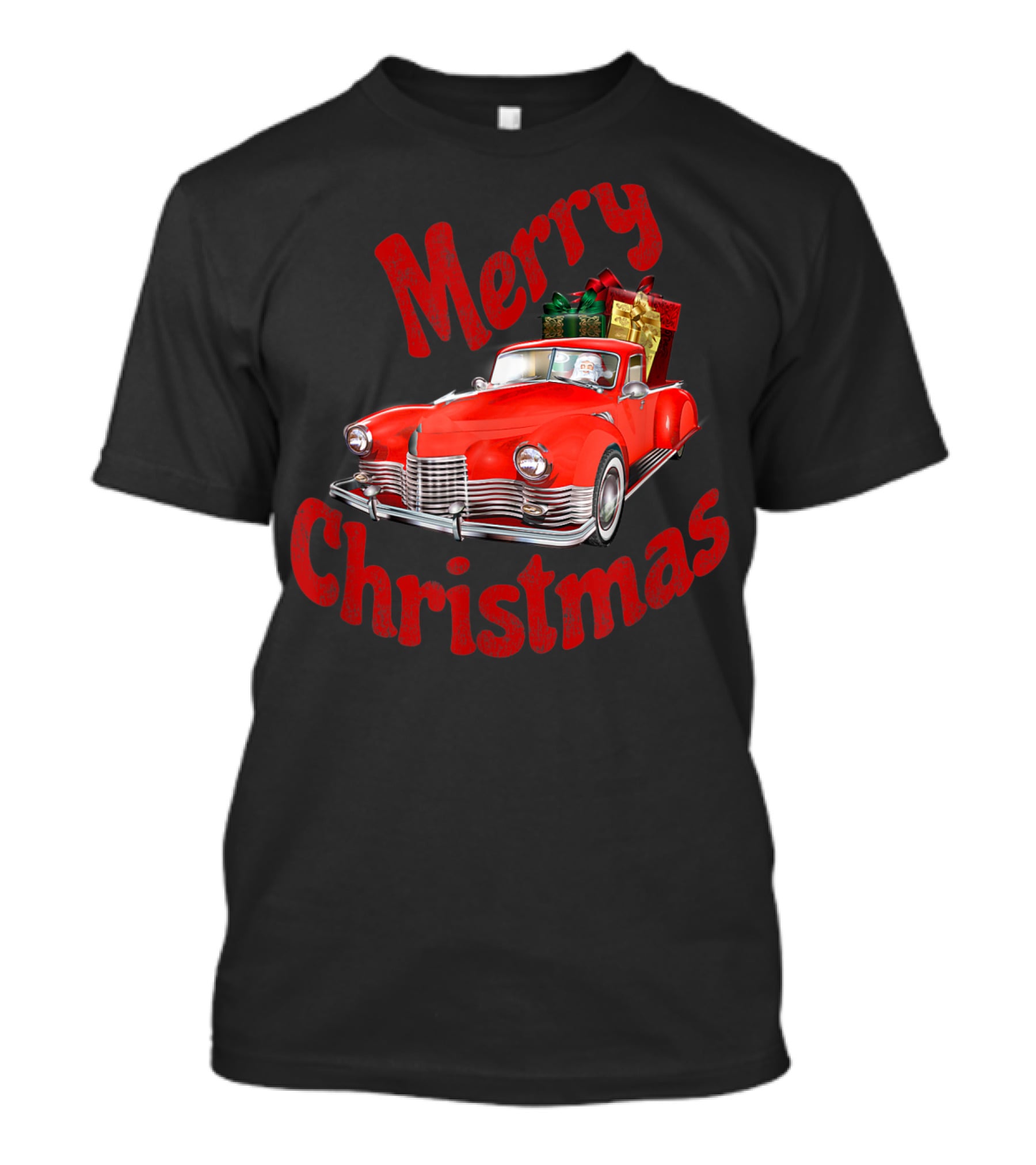 Merry Christmas Classic Car With Presents T-Shirt