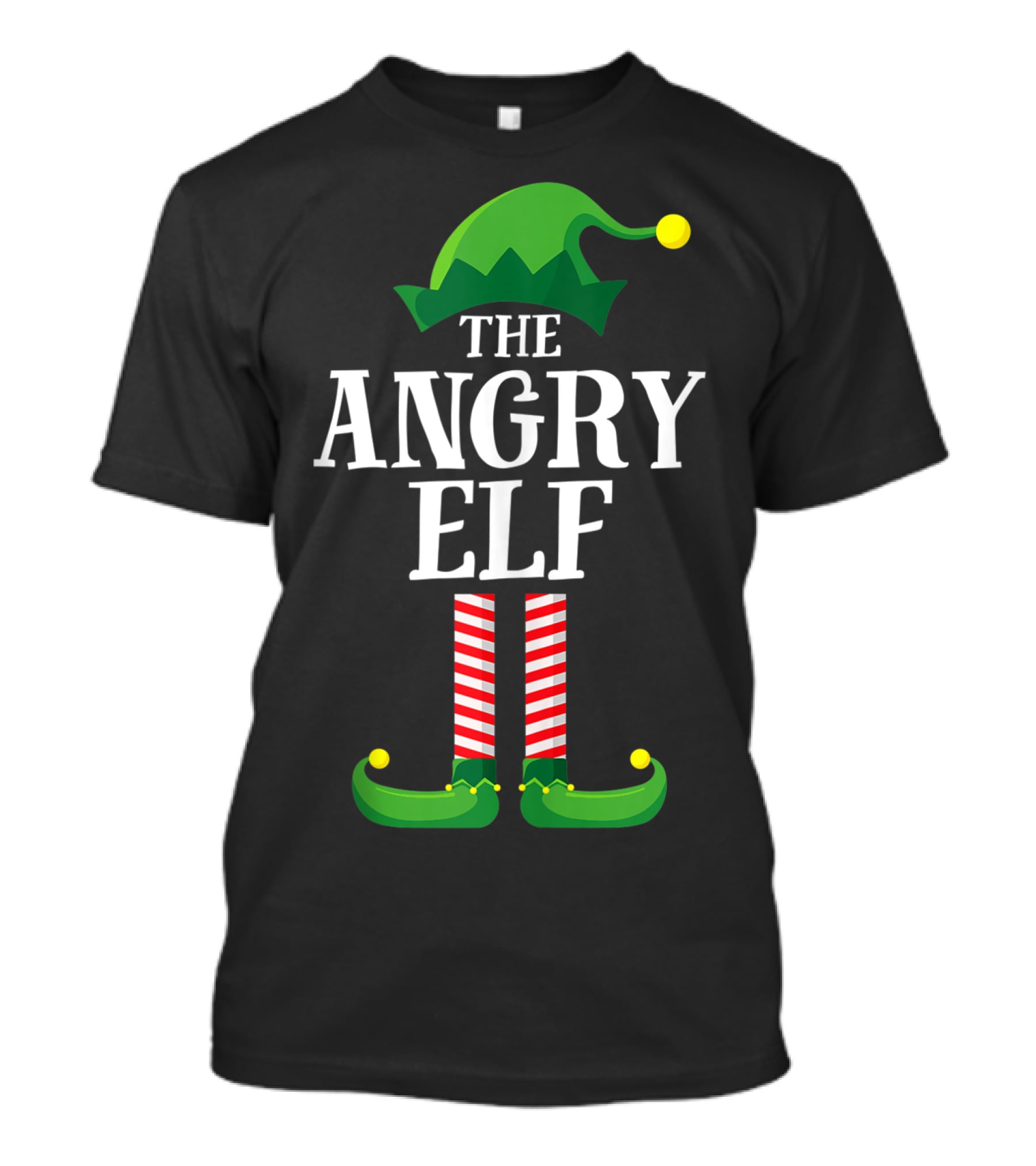 The Angry Elf Matching Family Group Hat And Striped Legs T-Shirt