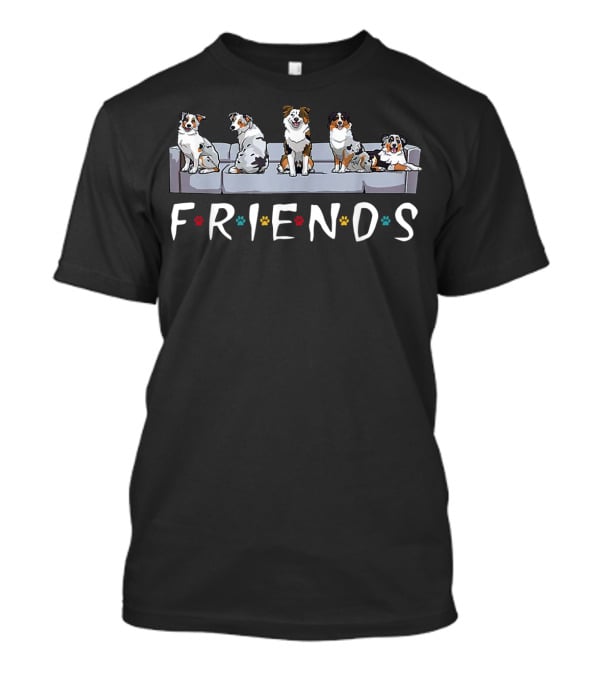 FRIENDS Australian Shepherds On Couch T-Shirt