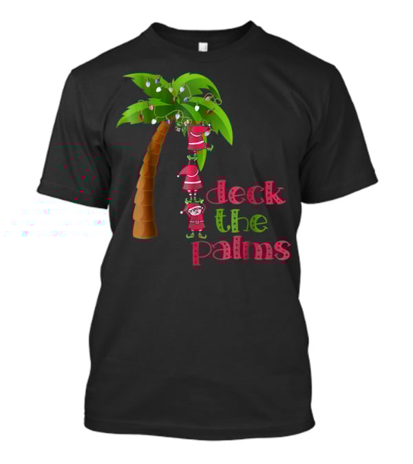 Deck The Palms Christmas In July Beach Cruise T-Shirt