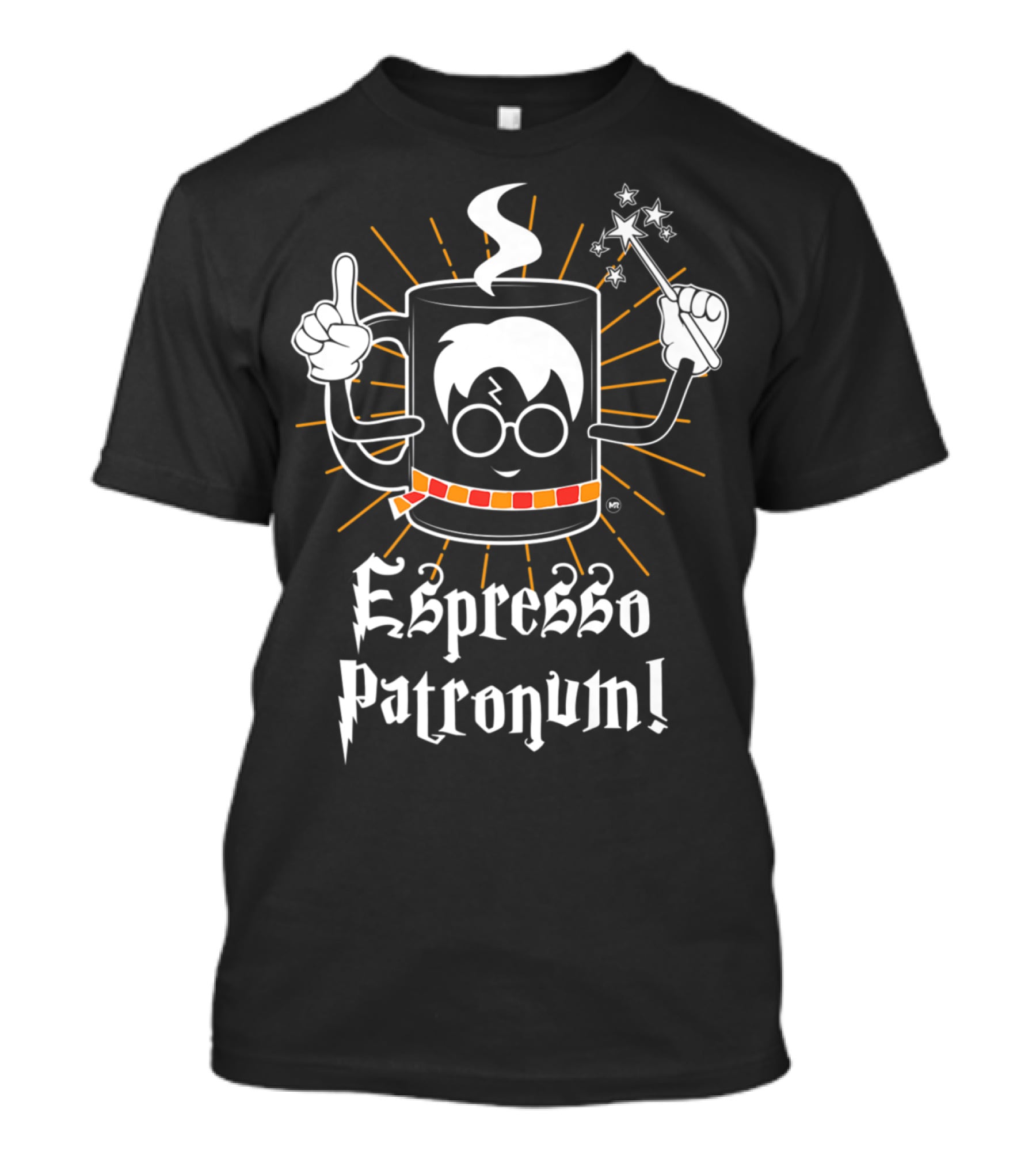 Espresso Patronum Mug Magic Wand Stars Glasses Scar Scarves T-Shirt