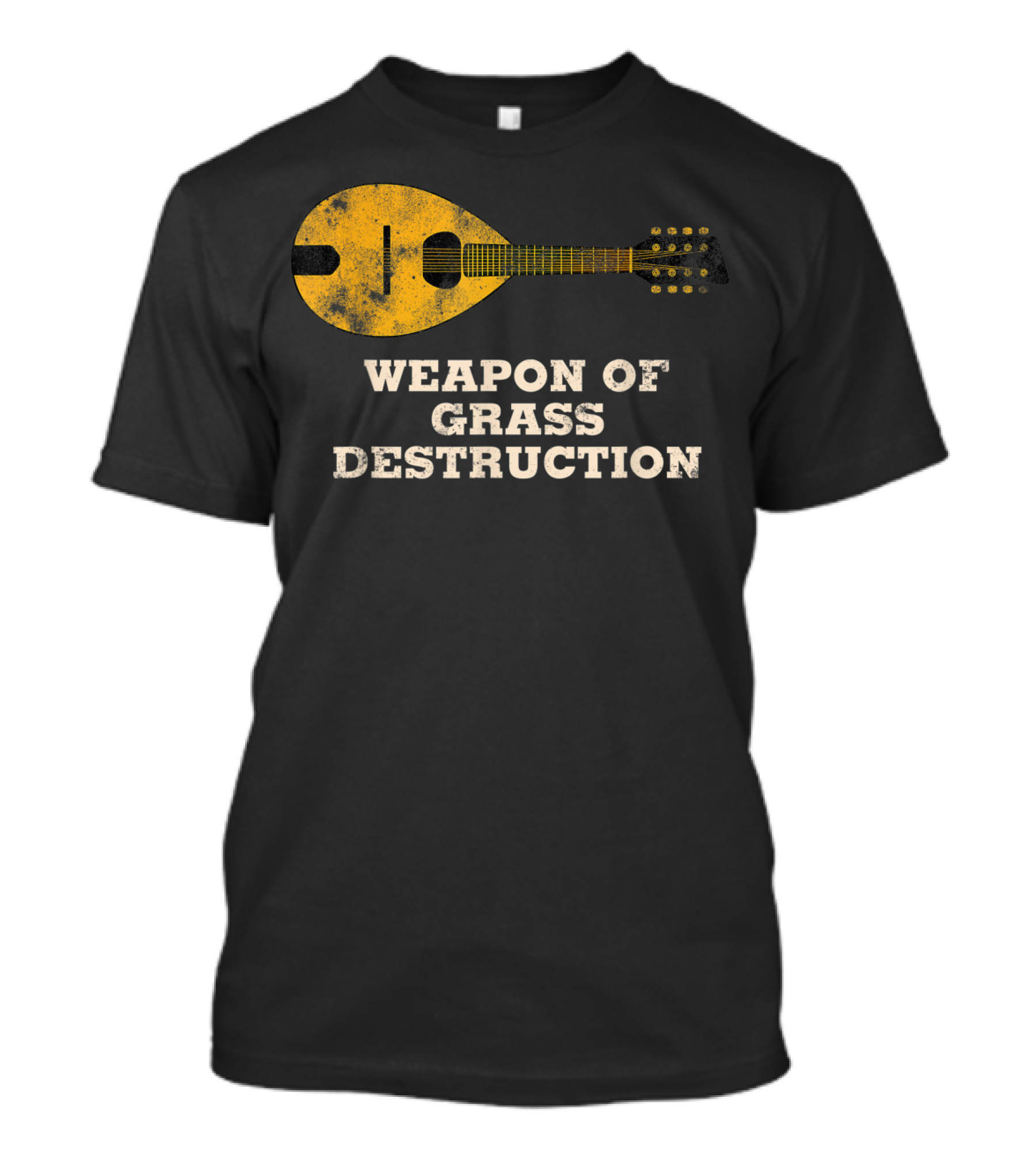 Weapon Of Grass Destruction Funny Bluegrass Mandolin T-Shirt