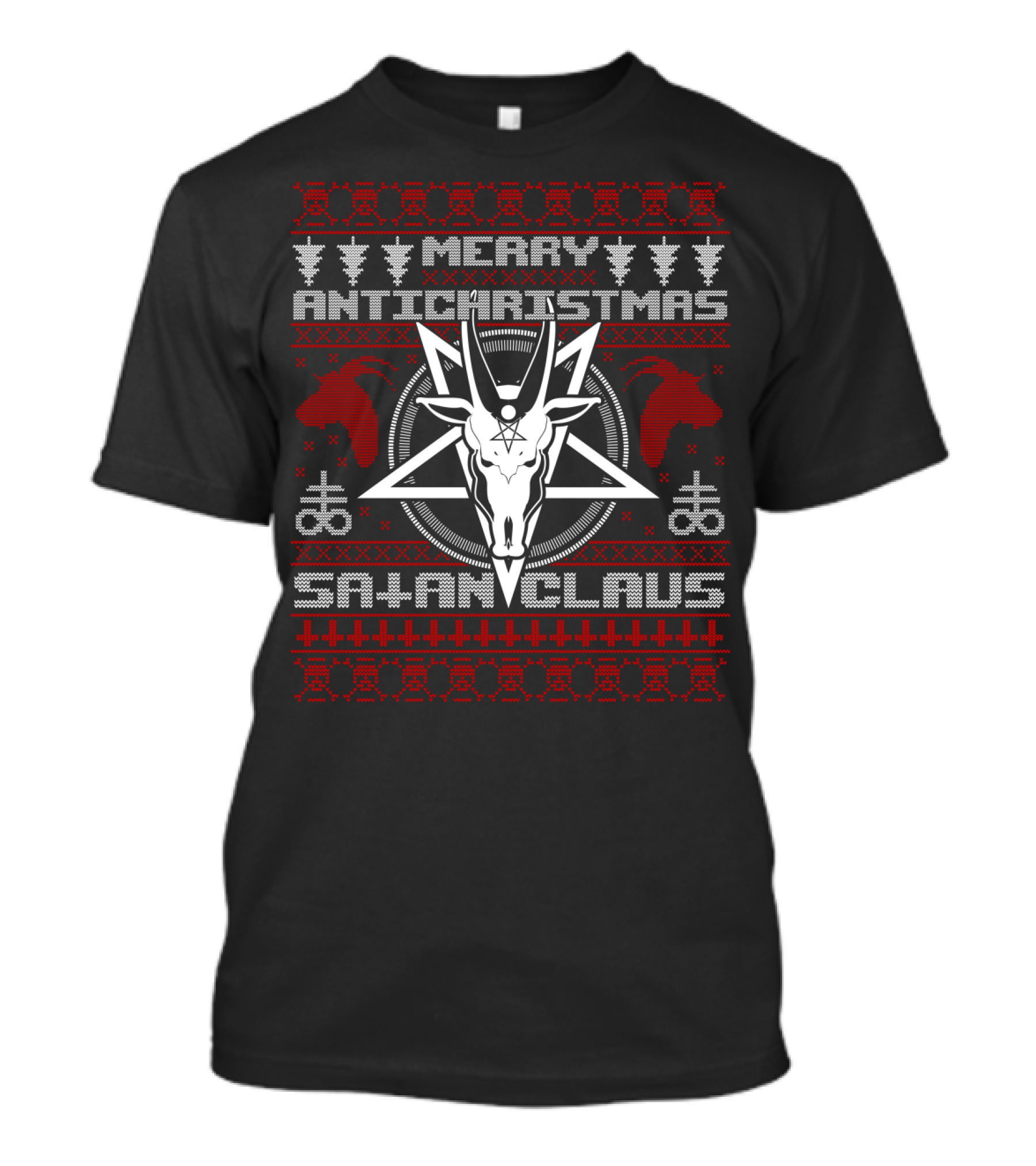 Merry Antichristmas Satan Claus Pentagram Goat Head T-Shirt