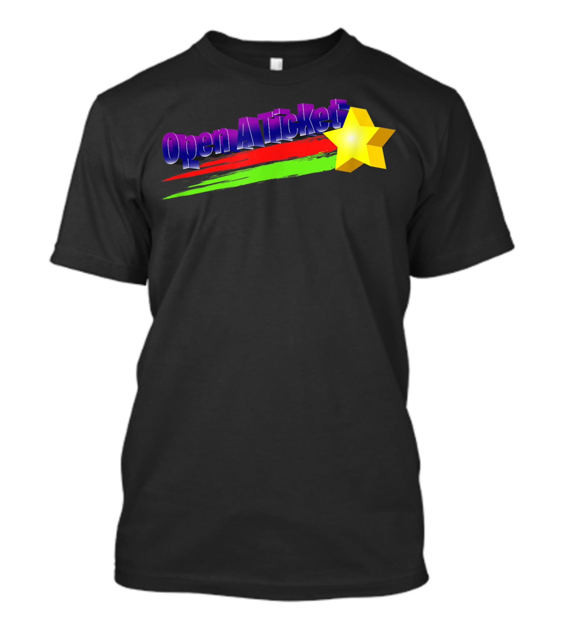 Open A Ticket Funny End User Star Brush Strokes T-Shirt