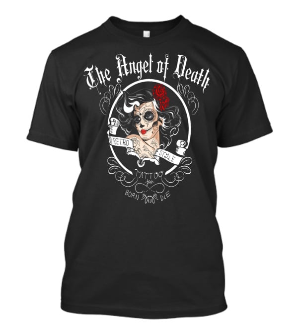 The Angel Of Death Retro Style Tattoo Born To Ride T-Shirt