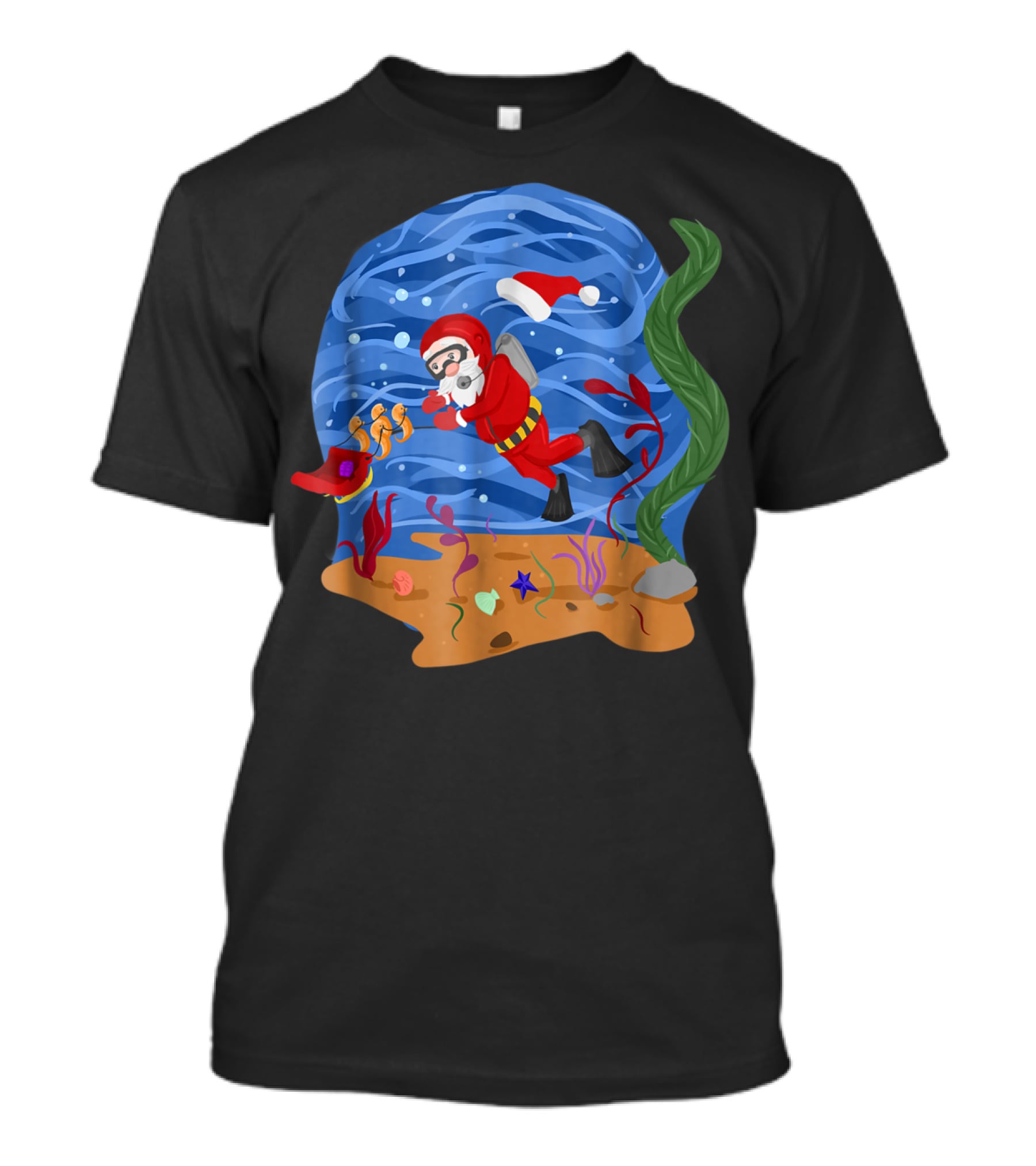 Santa Claus Scuba Diving Underwater Adventure T-Shirt