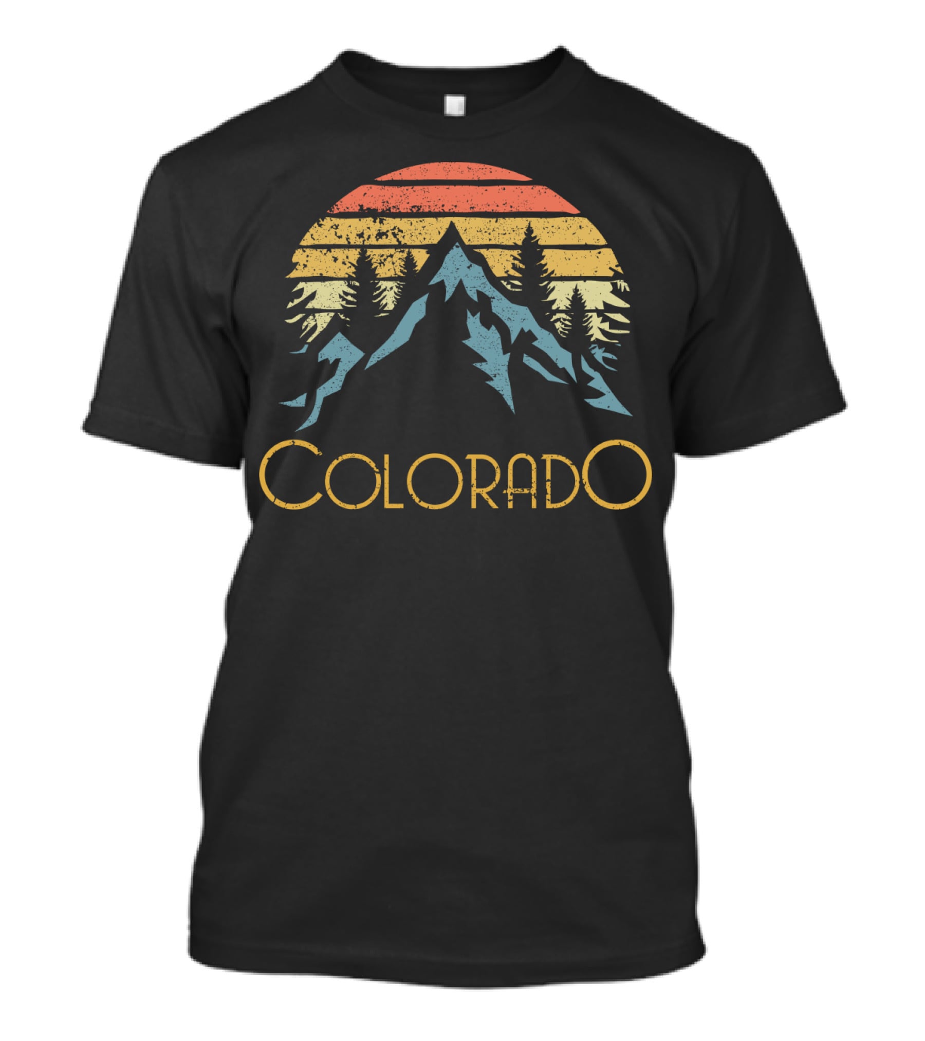 Colorado Vintage Mountains Outdoor Retro Sunset Pines T-Shirt