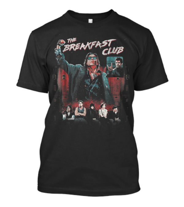 The Breakfast Club Group Shot Locker Background Iconic Scene T-Shirt