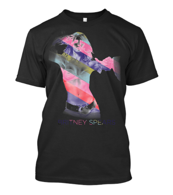 Britney Spears Colorful Striped T-Shirt