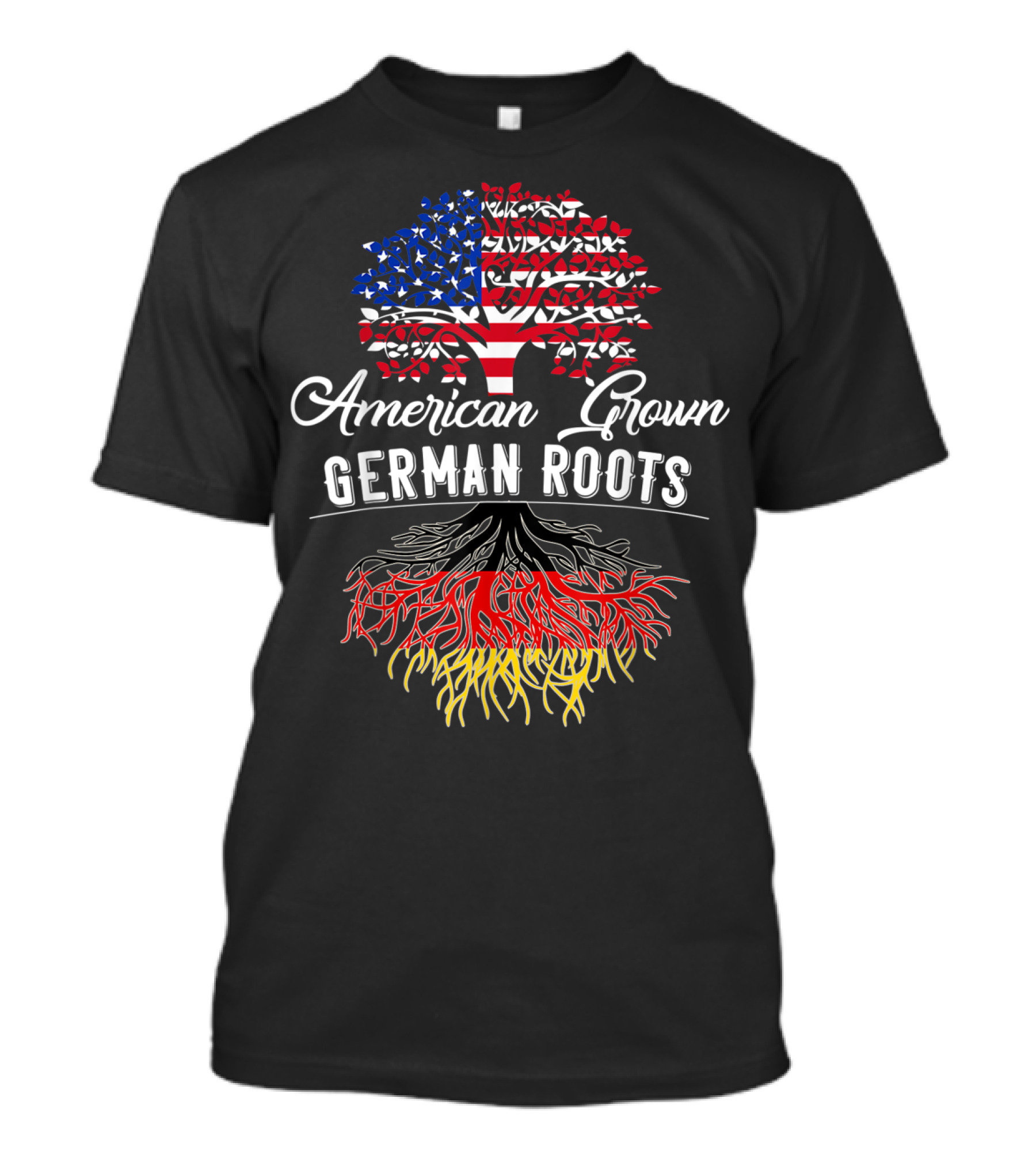 American Grown German Roots Tree With USA Flag And Germany Roots T-Shirt
