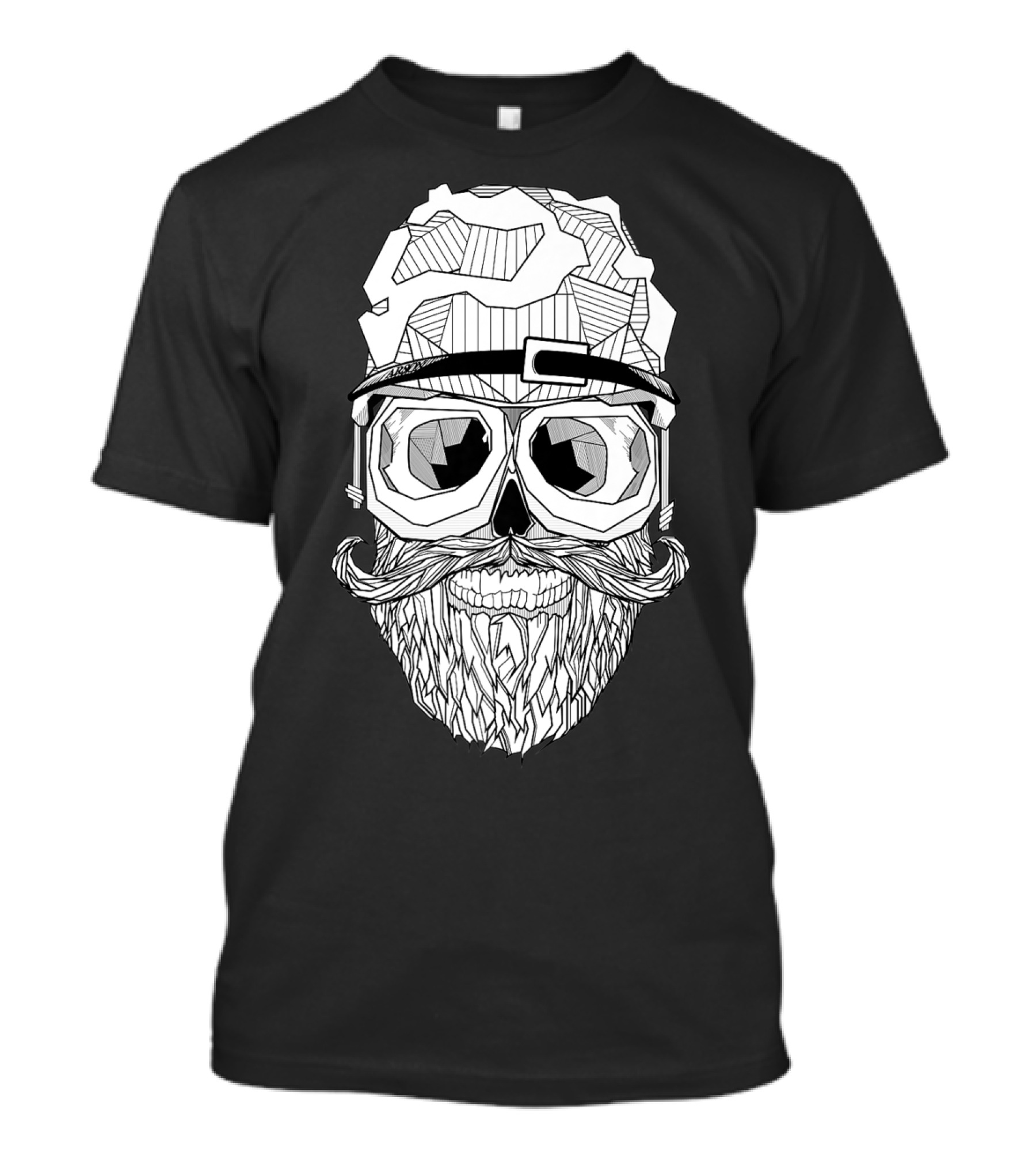 Arson Aesthetic Memoriae Skull Beard Geometric Glasses T-Shirt