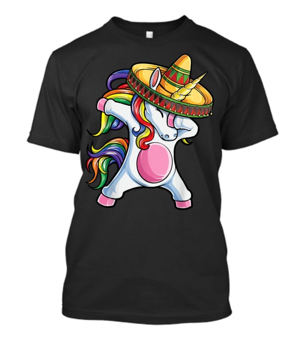 Dabbing Unicorn With Sombrero Cinco De Mayo T-Shirt