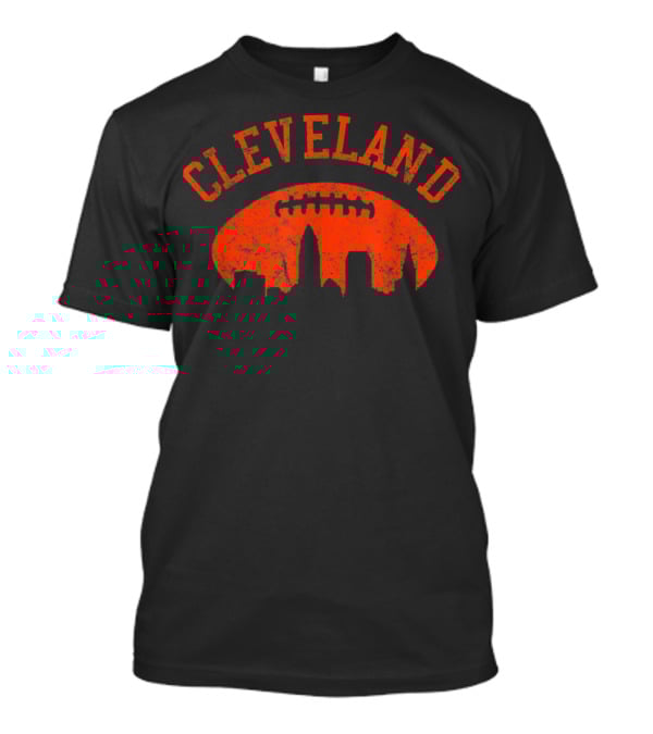 Cleveland City Skyline Football T-Shirt