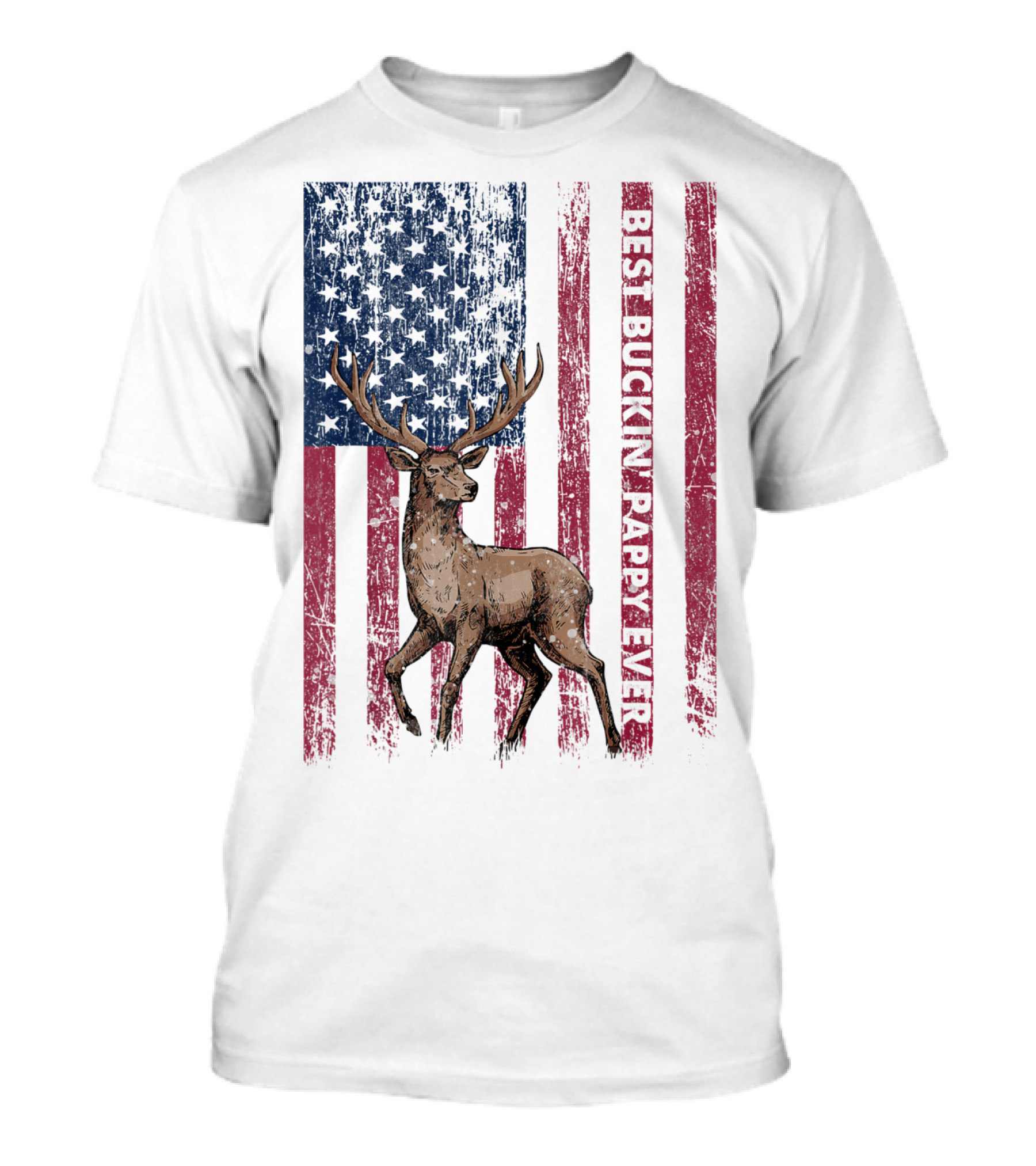 Best Buckin' Pappy Ever US Flag Deer Hunting T-Shirt