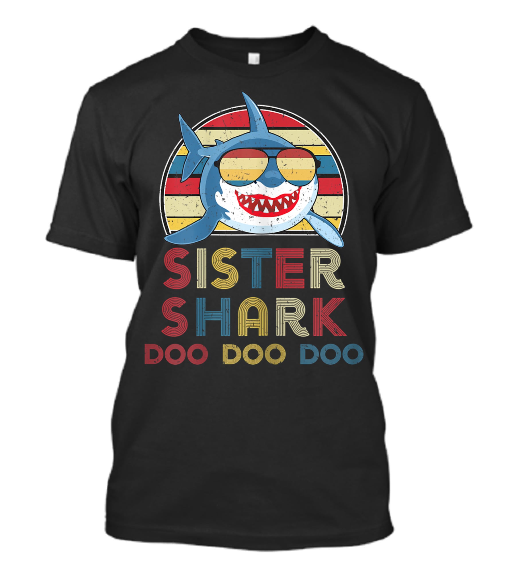 Sister Shark Doo Doo Doo Retro Vintage T-Shirt