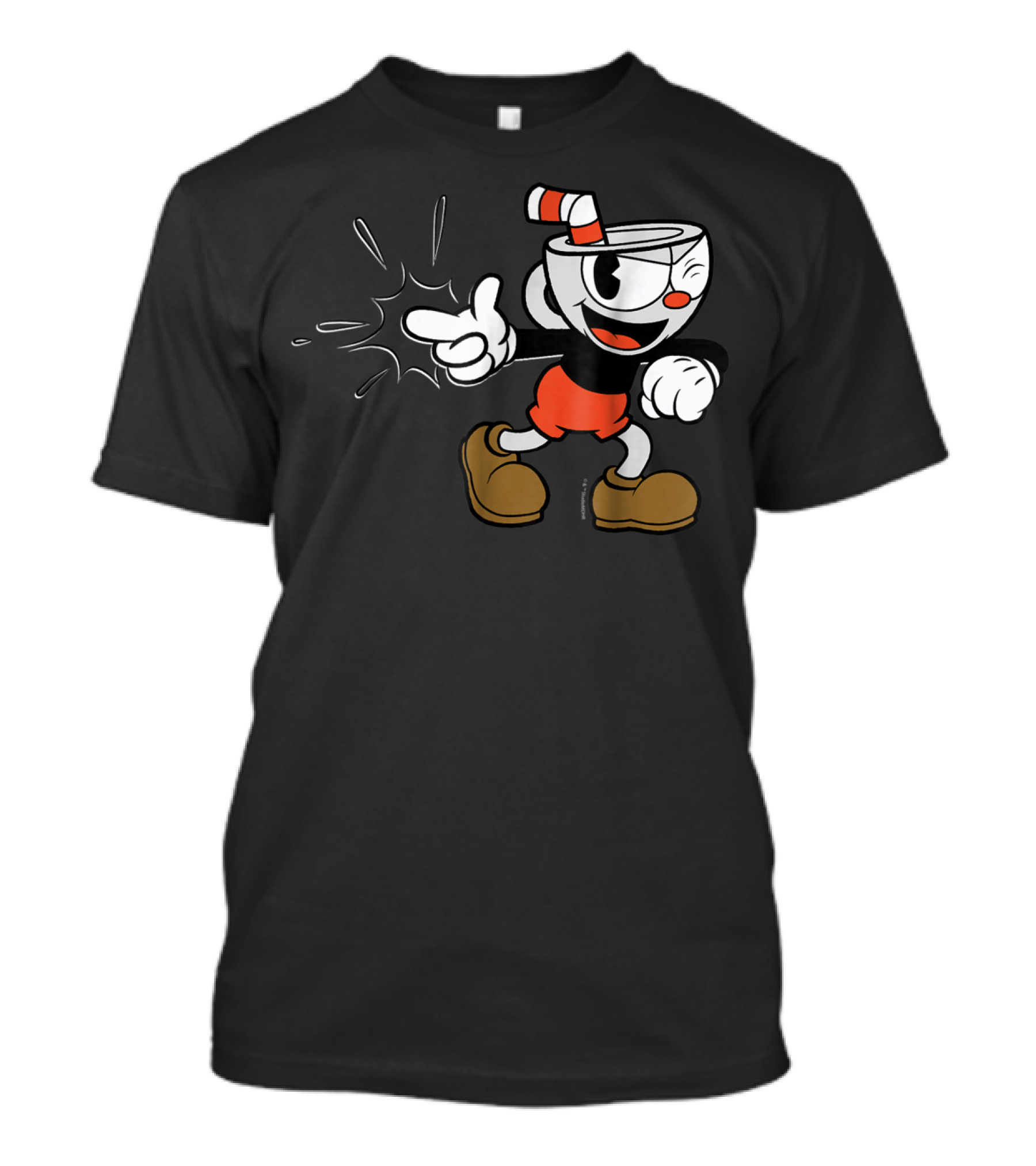 Cuphead Classic Wink Finger Snap Clap Iconic Pose T-Shirt