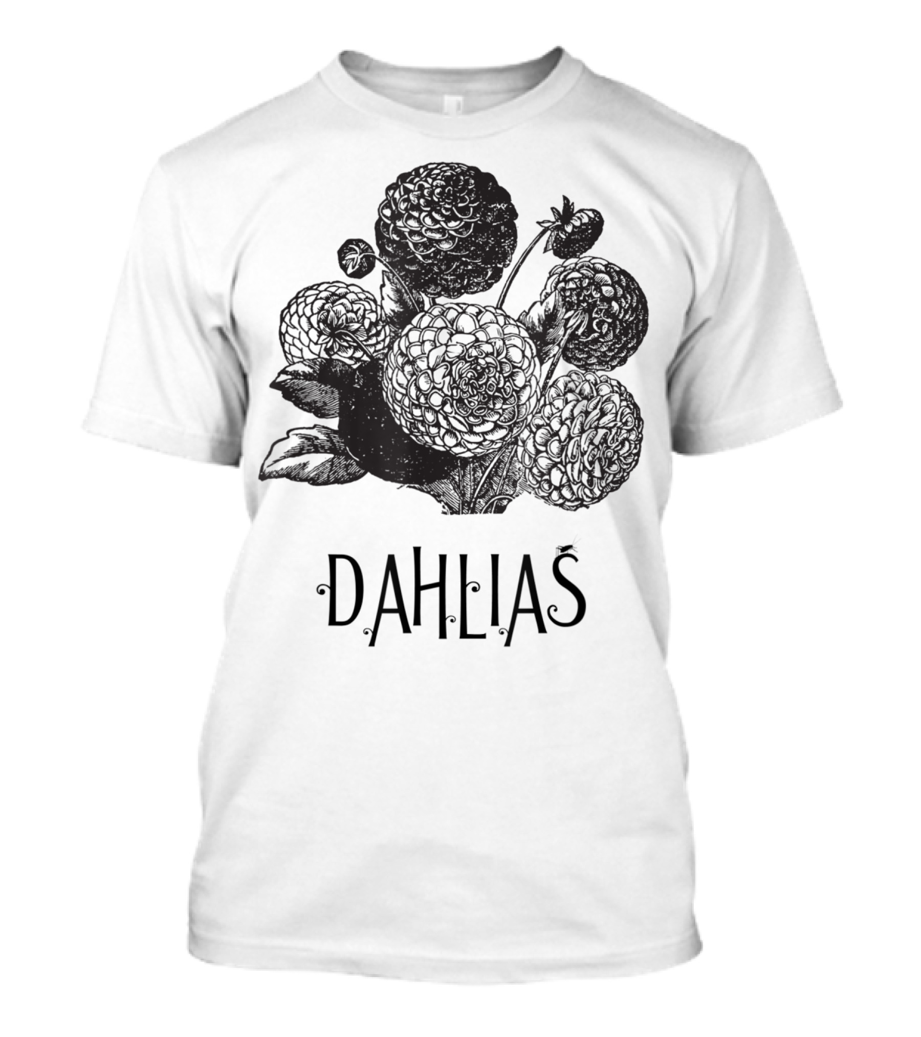 Dahlias Vintage Antique Floral Blooms T-Shirt