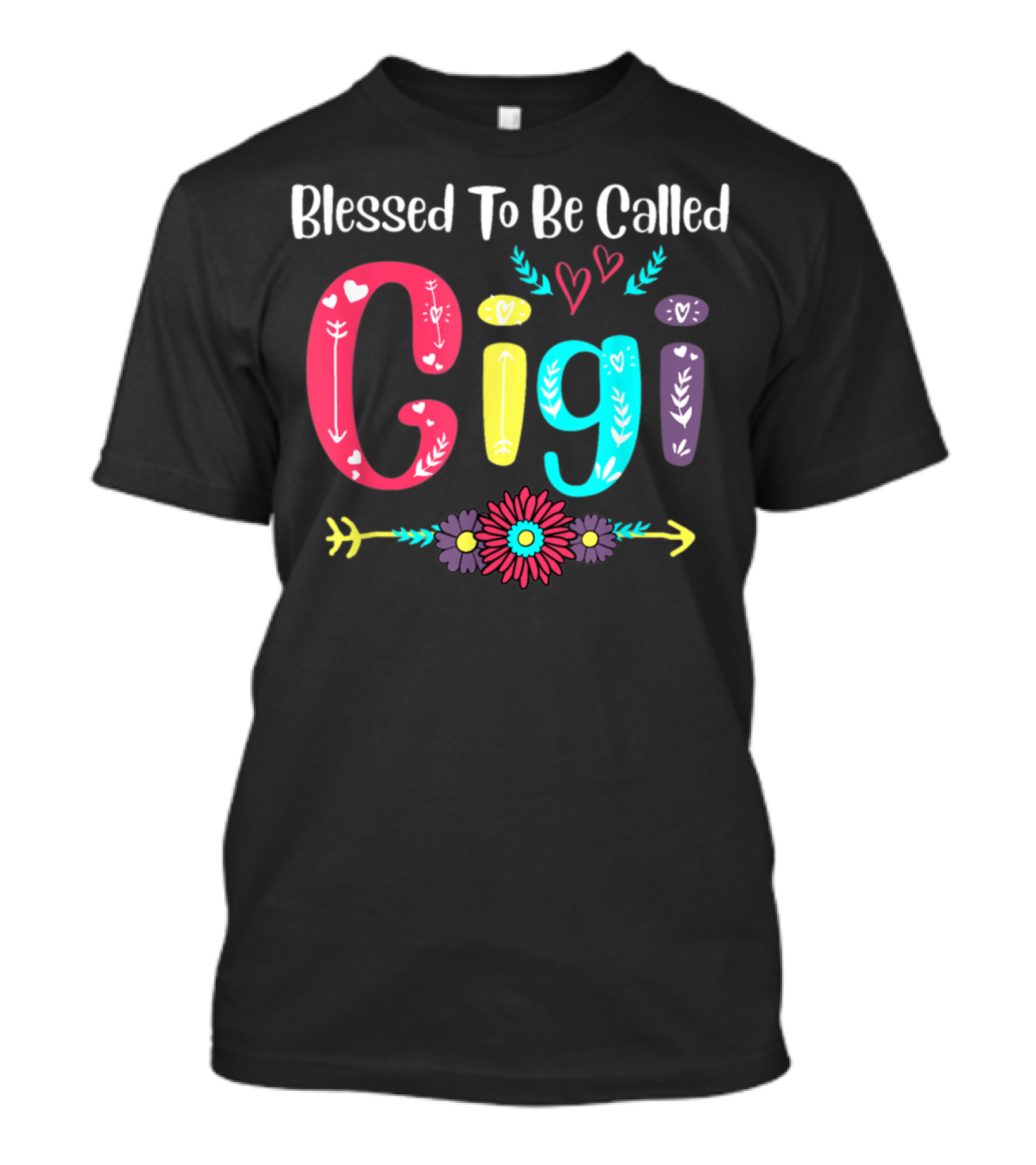 Blessed To Be Called Gigi Hearts Flowers Arrows T-Shirt