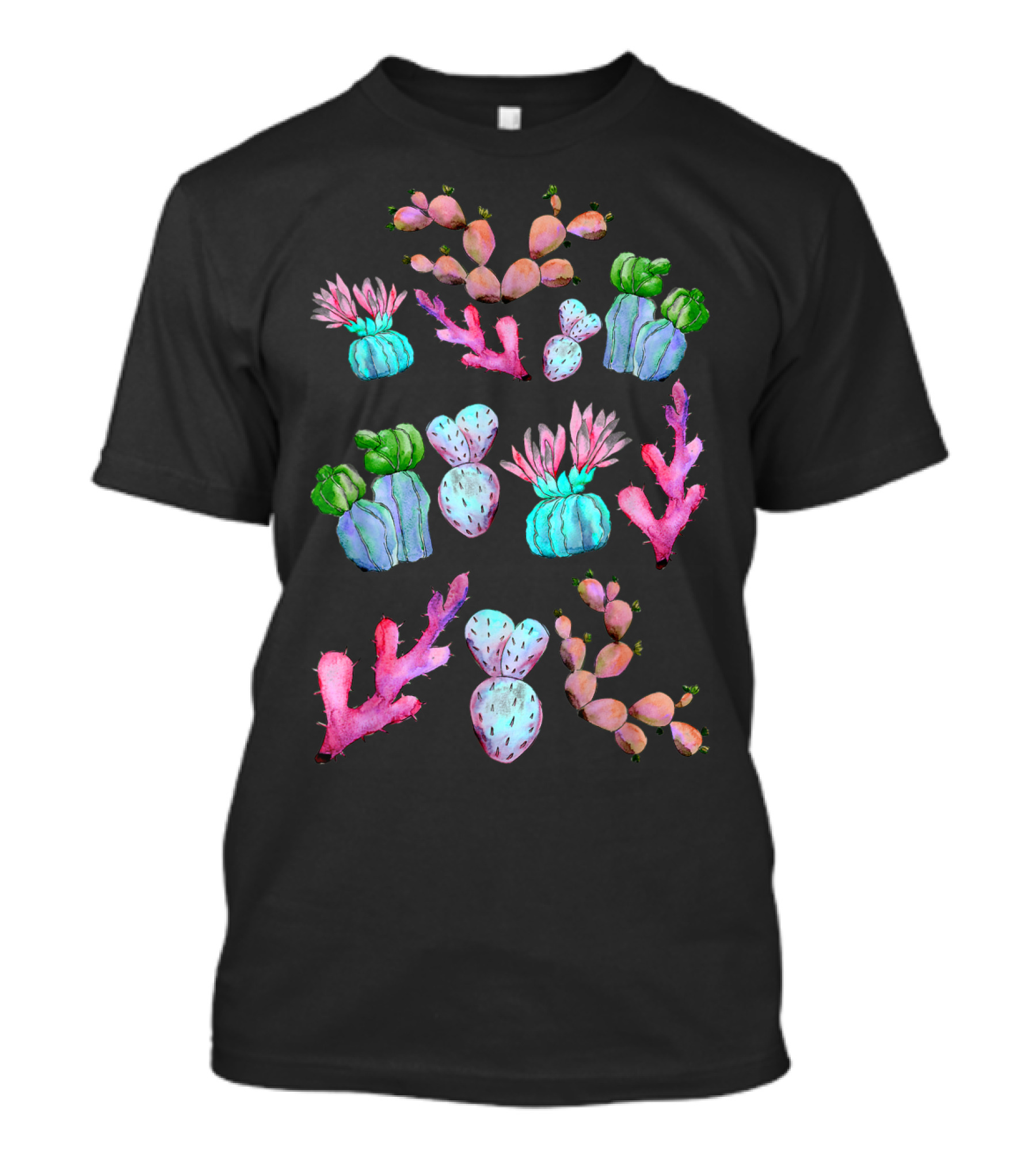 Botanical Watercolor Cactus Succulent Lady T-Shirt