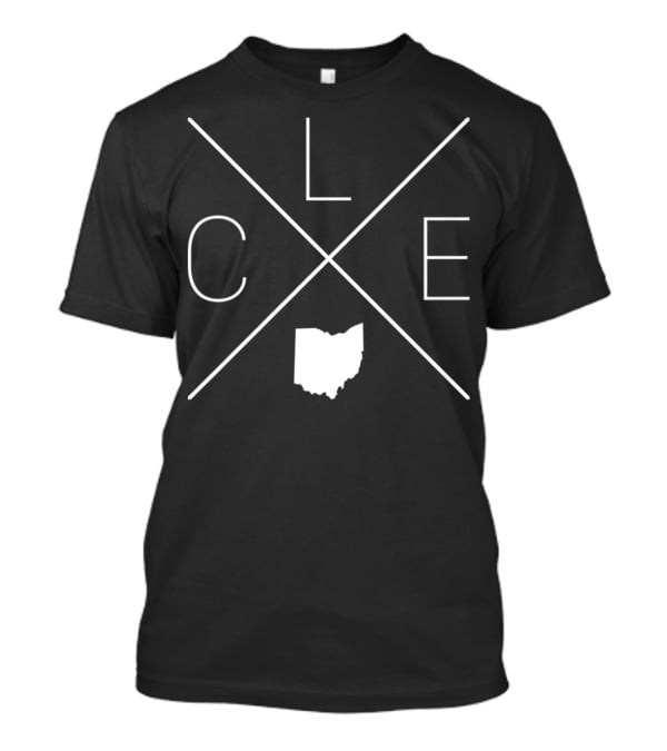 CLE Ohio Cross Cleveland Map T-Shirt