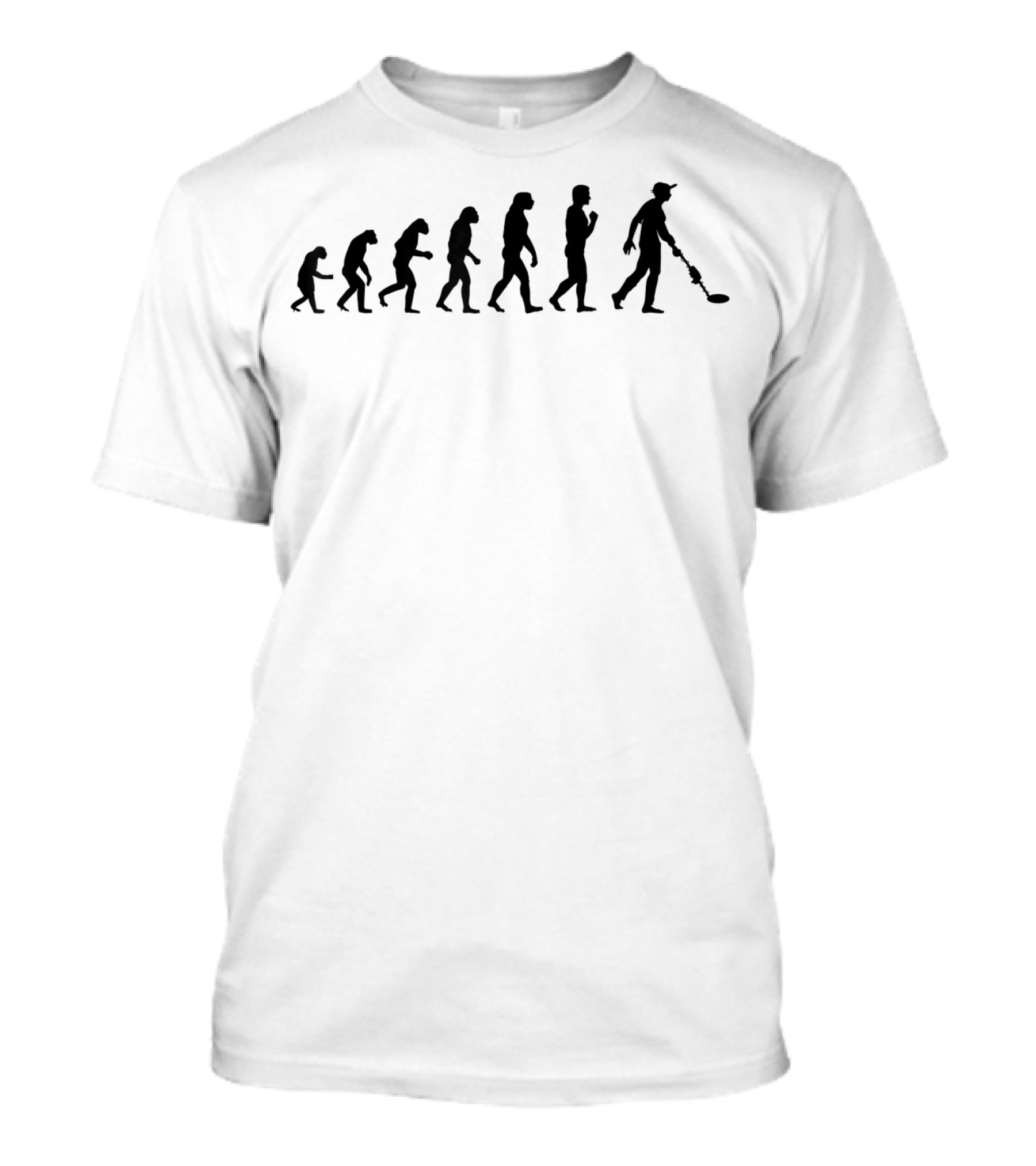 Cute Historical Metal Detecting Evolution Silhouette Progression T-Shirt