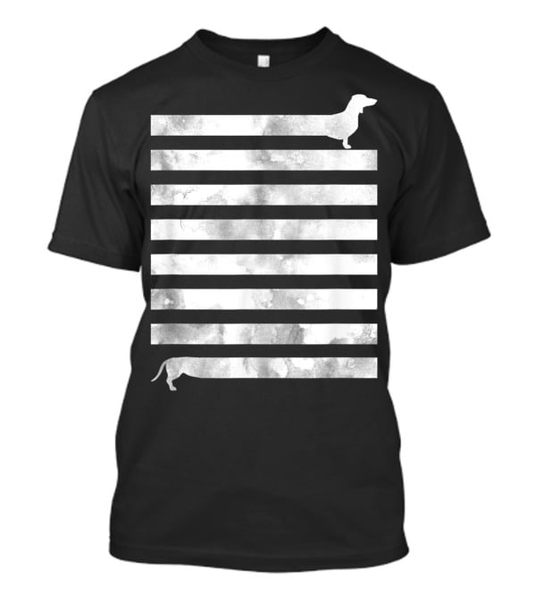 Funny Dachshund Wiener Dog Chiweenie Doxie Striped Optical Illusion T-Shirt