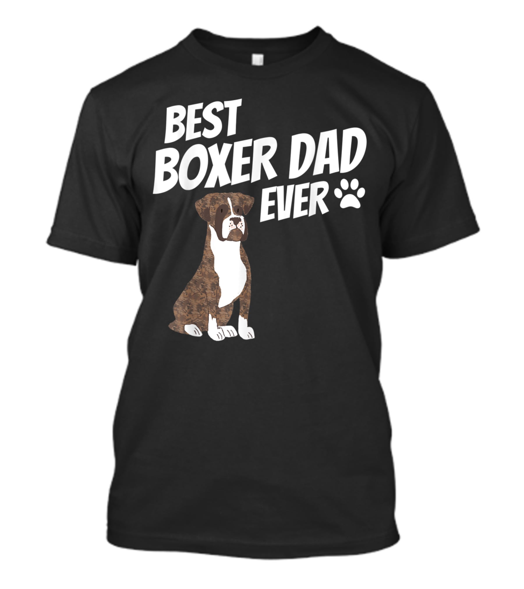 Best Boxer Dad Ever Cute Dog Puppy Pet Lover Paw Prints T-Shirt