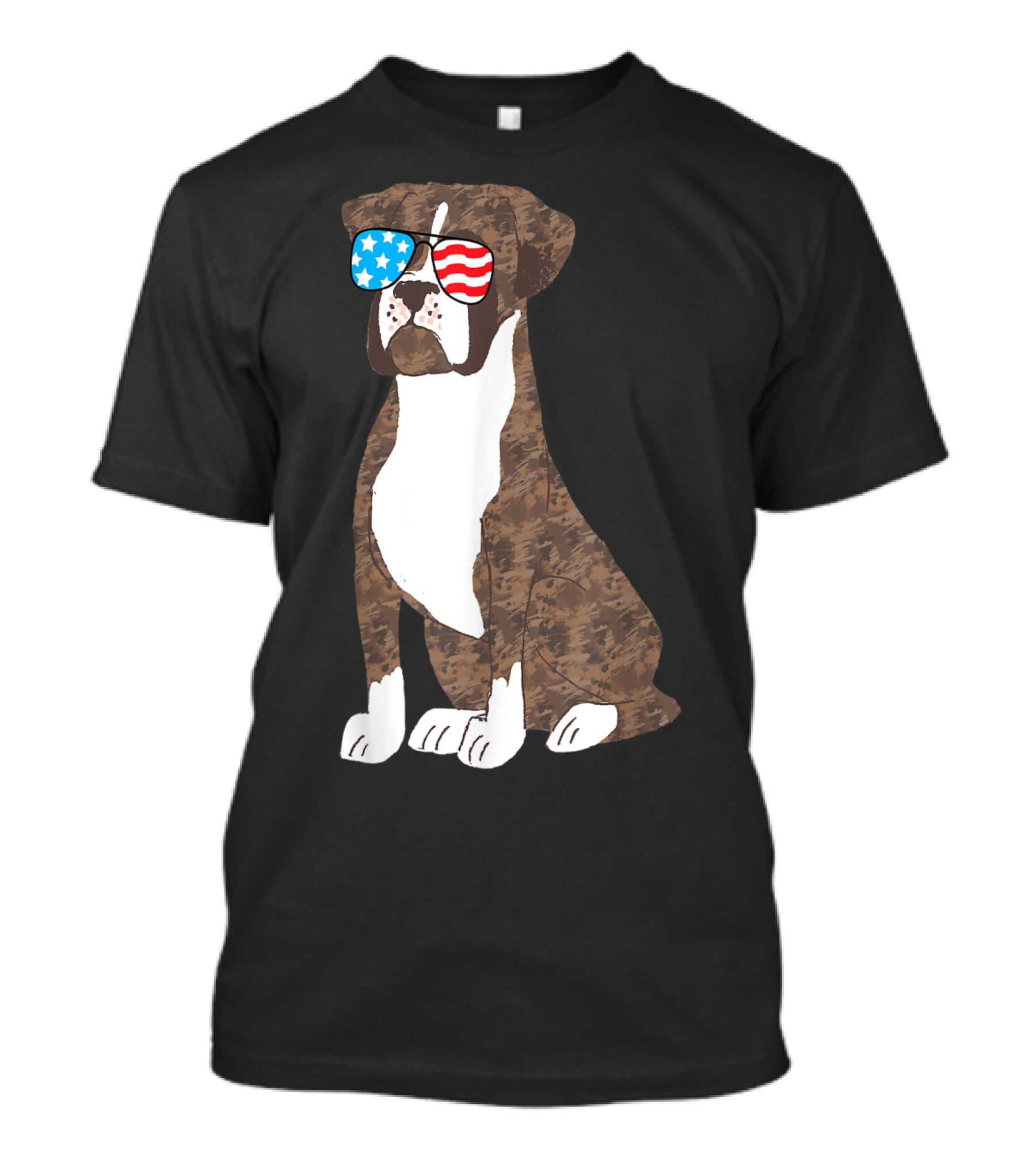 Patriotic Boxer Dog USA Flag Sunglasses Memorial Day T-Shirt