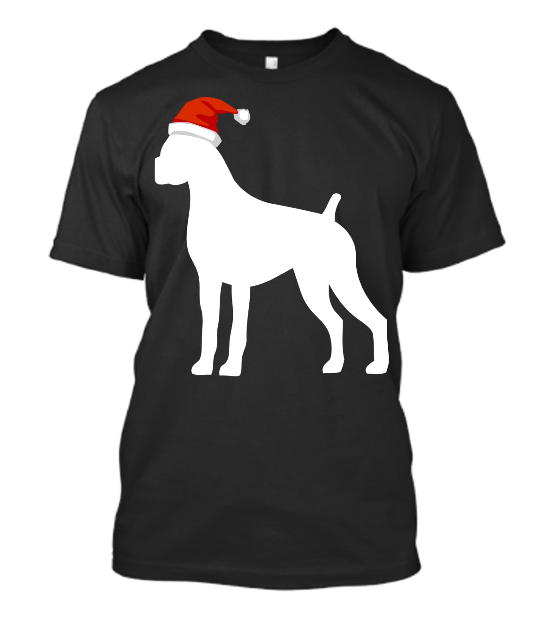 Boxer Dog Wearing Santa Hat Christmas T-Shirt