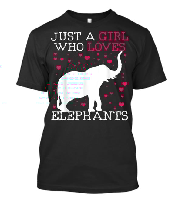 Just A Girl Who Loves Elephants With Heart Graphics T-Shirt