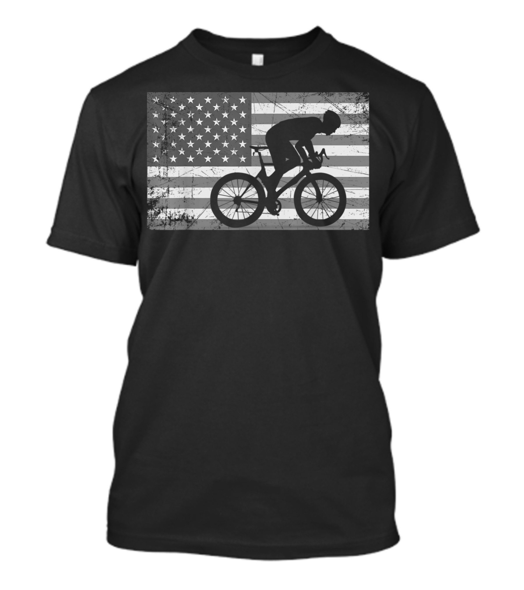 American Flag USA Cyclist Bike Cycling T-Shirt