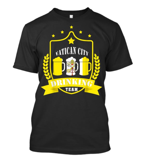 Vatican City Drinking Team Beer Crest Casual Teamwear T-Shirt