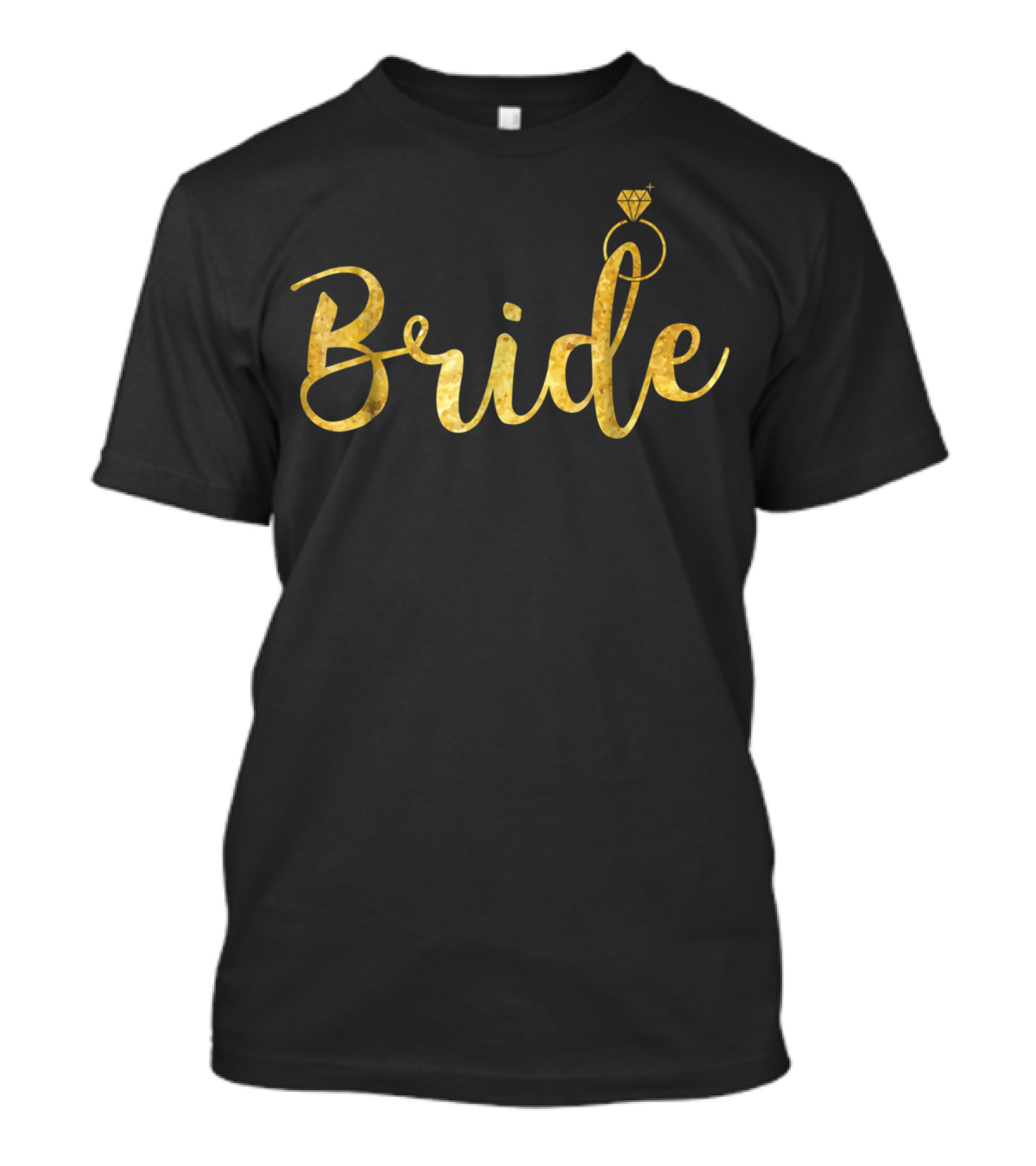 Bride Gold Text With Ring T-Shirt