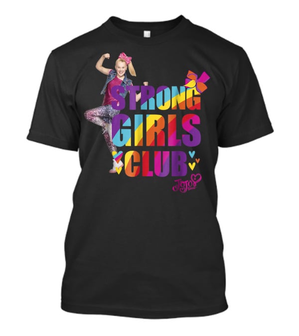 Jojo Siwa Strong Girls Club Rainbow Hearts And Bow Flex T-Shirt
