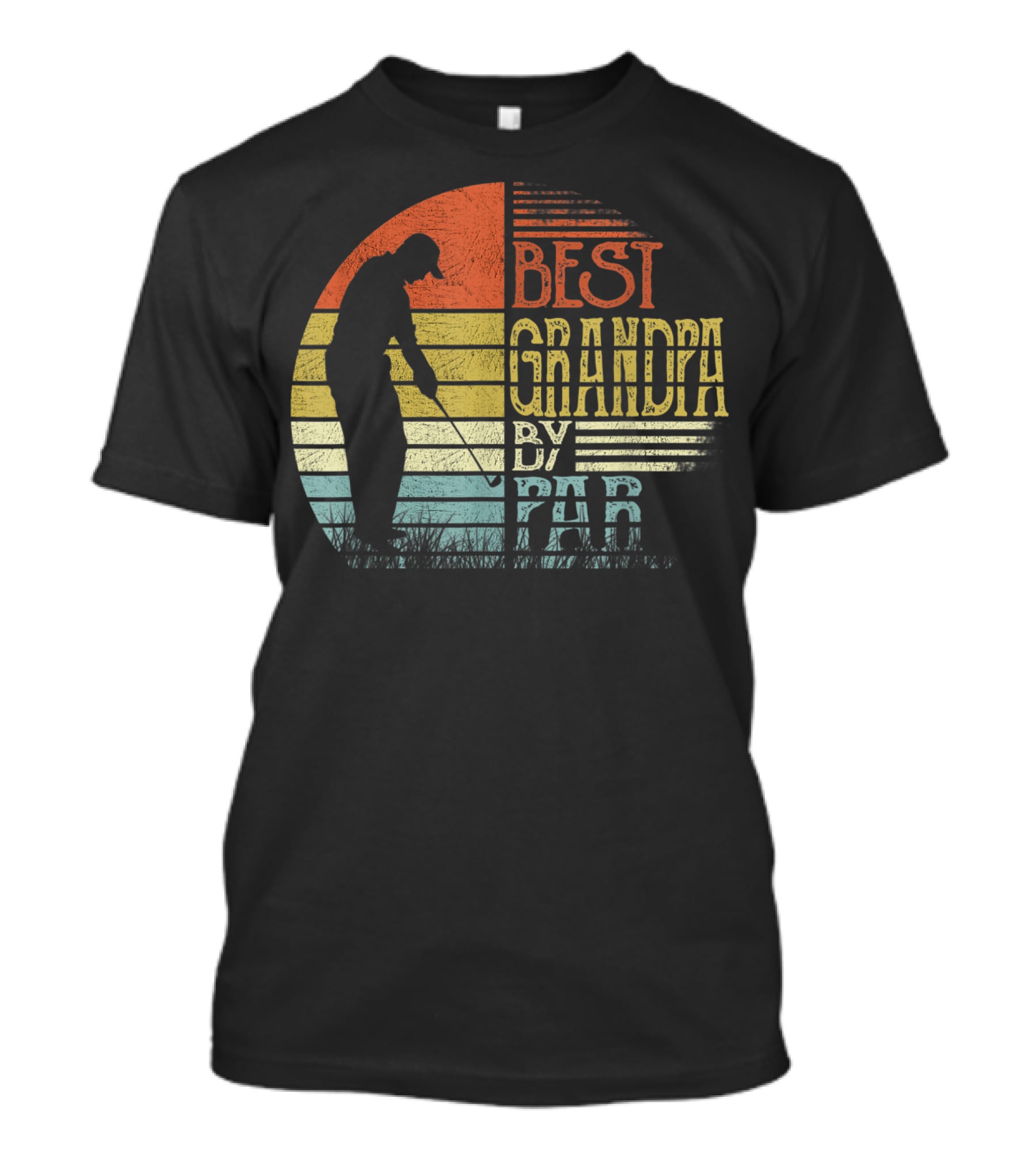 Best Grandpa By Par Father's Day Golf Vintage Retro T-Shirt