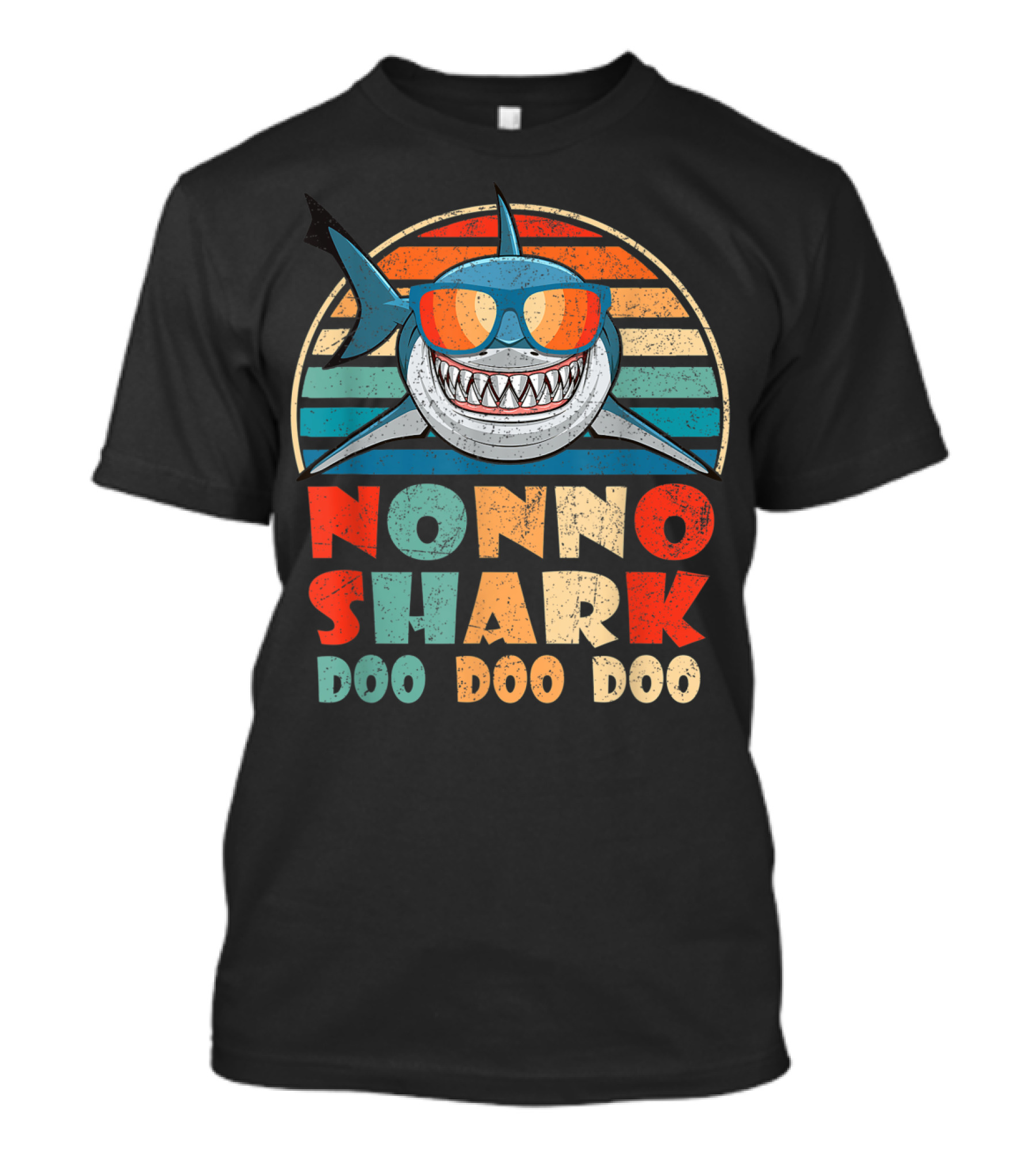 Nonno Shark Doo Doo Doo Retro Sunglasses Vintage Family Birthday T-Shirt